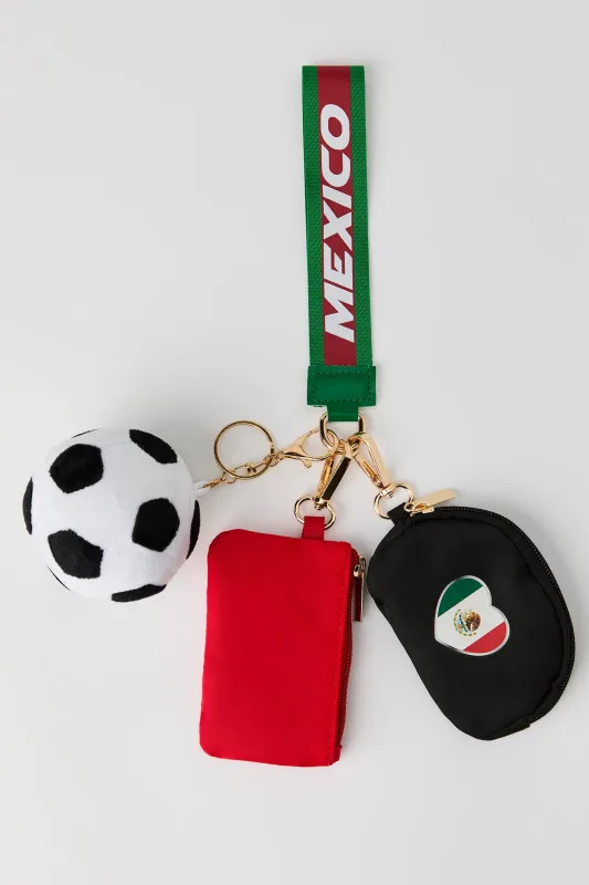 Mexico Dual Pouch Wristlet Keychain made by Stitches