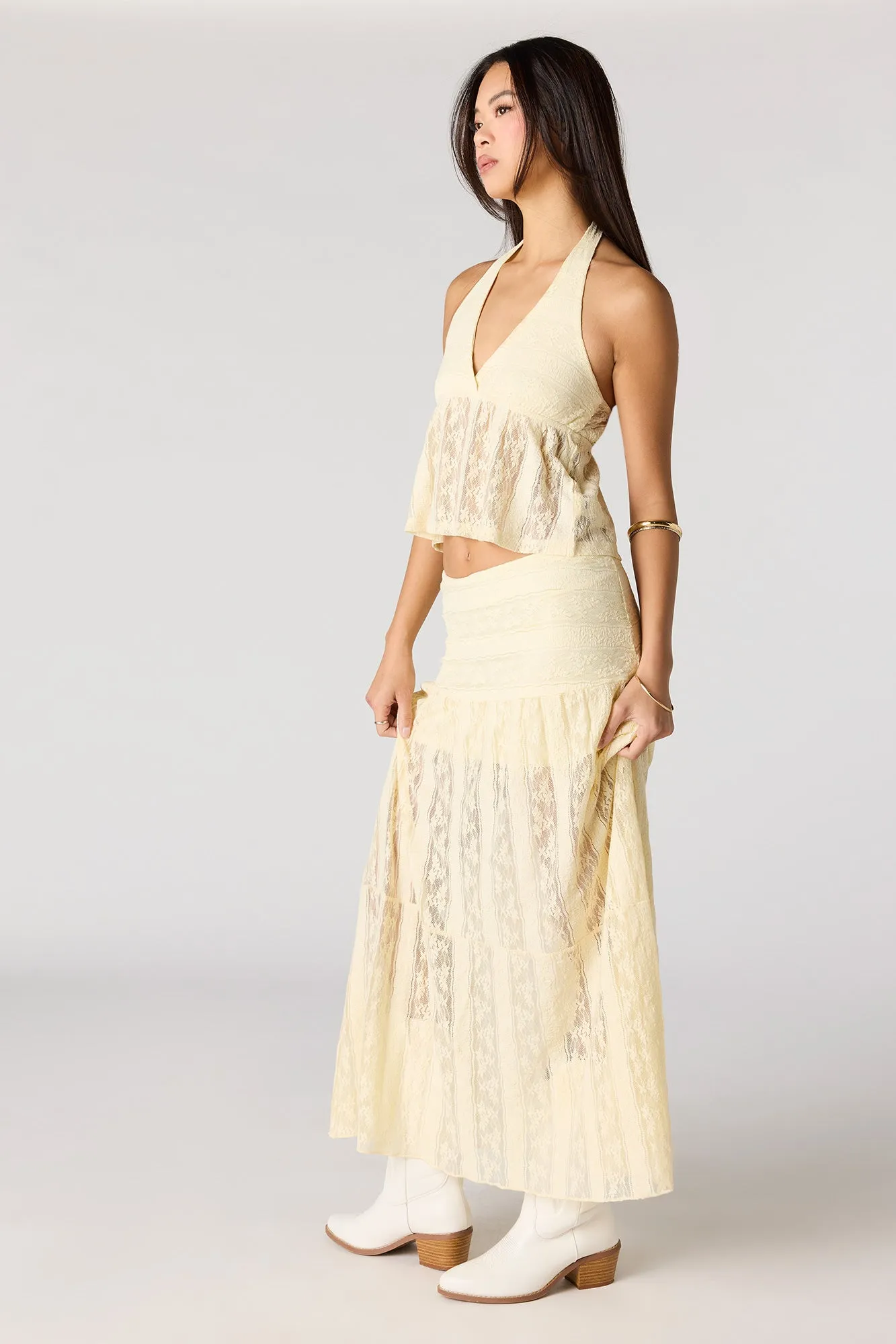 Floral Lace Maxi Skirt sold by Urban Planet product image thumbnail 2