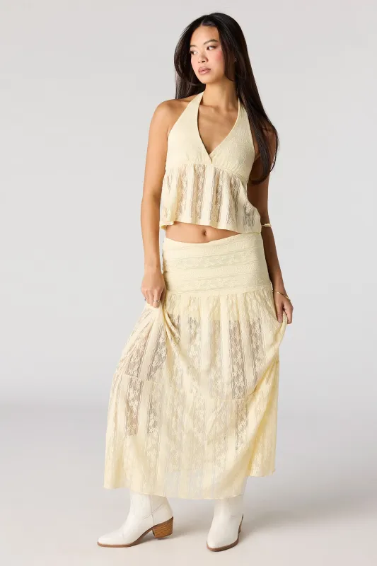 Floral Lace Maxi Skirt made by Stitches