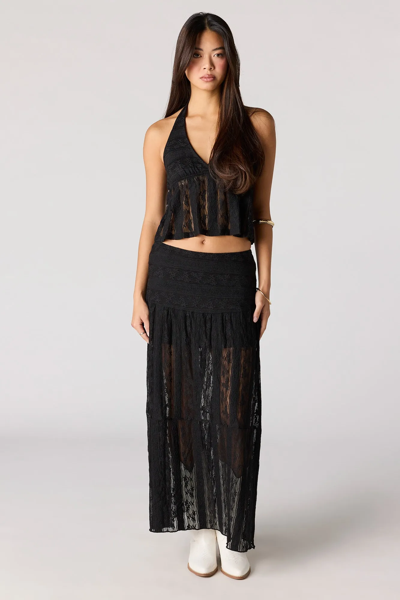 Floral Lace Maxi Skirt sold by Urban Planet product image thumbnail 4