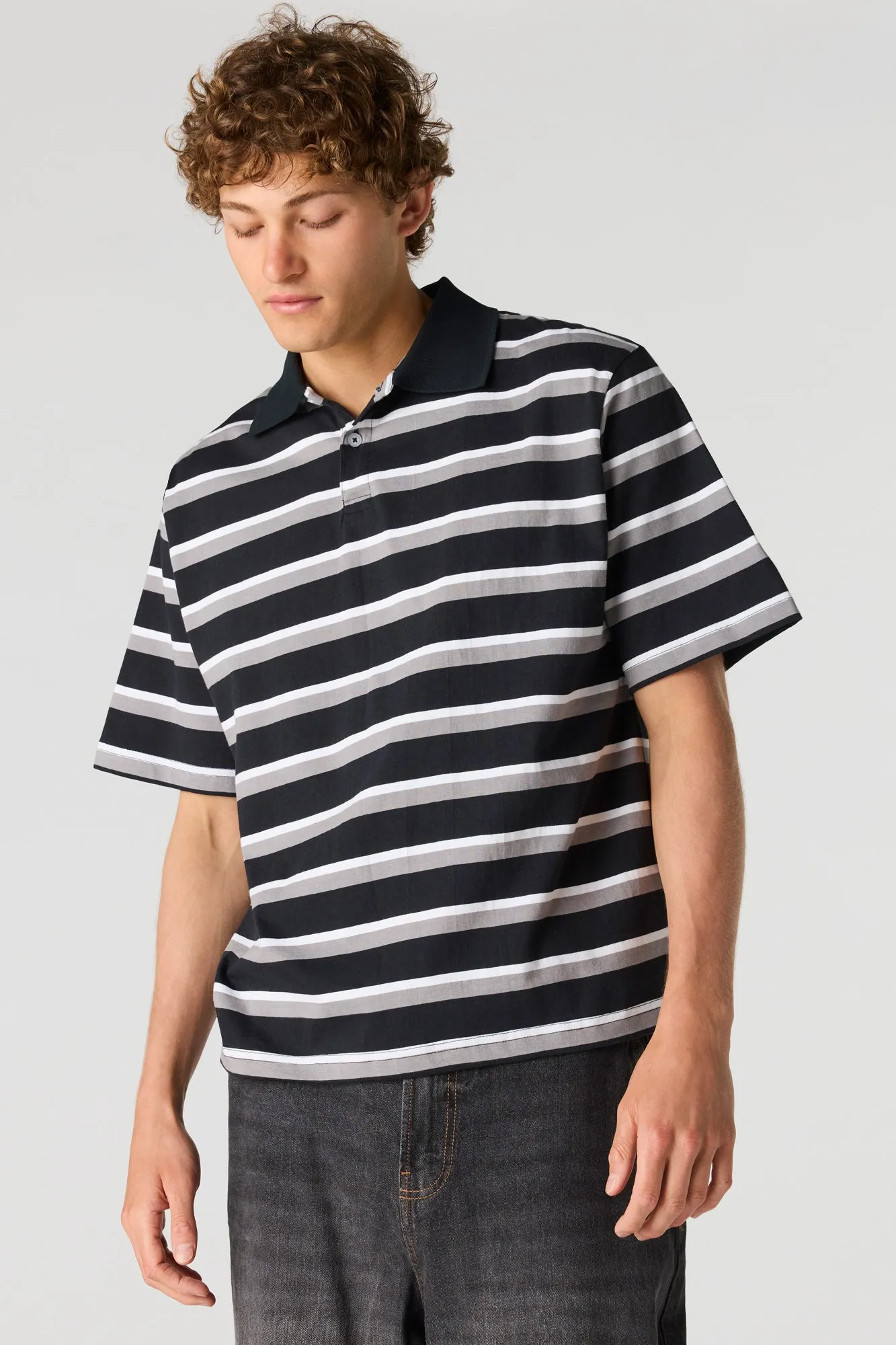 Boxy Striped Polo sold by Urban Planet product image thumbnail 4