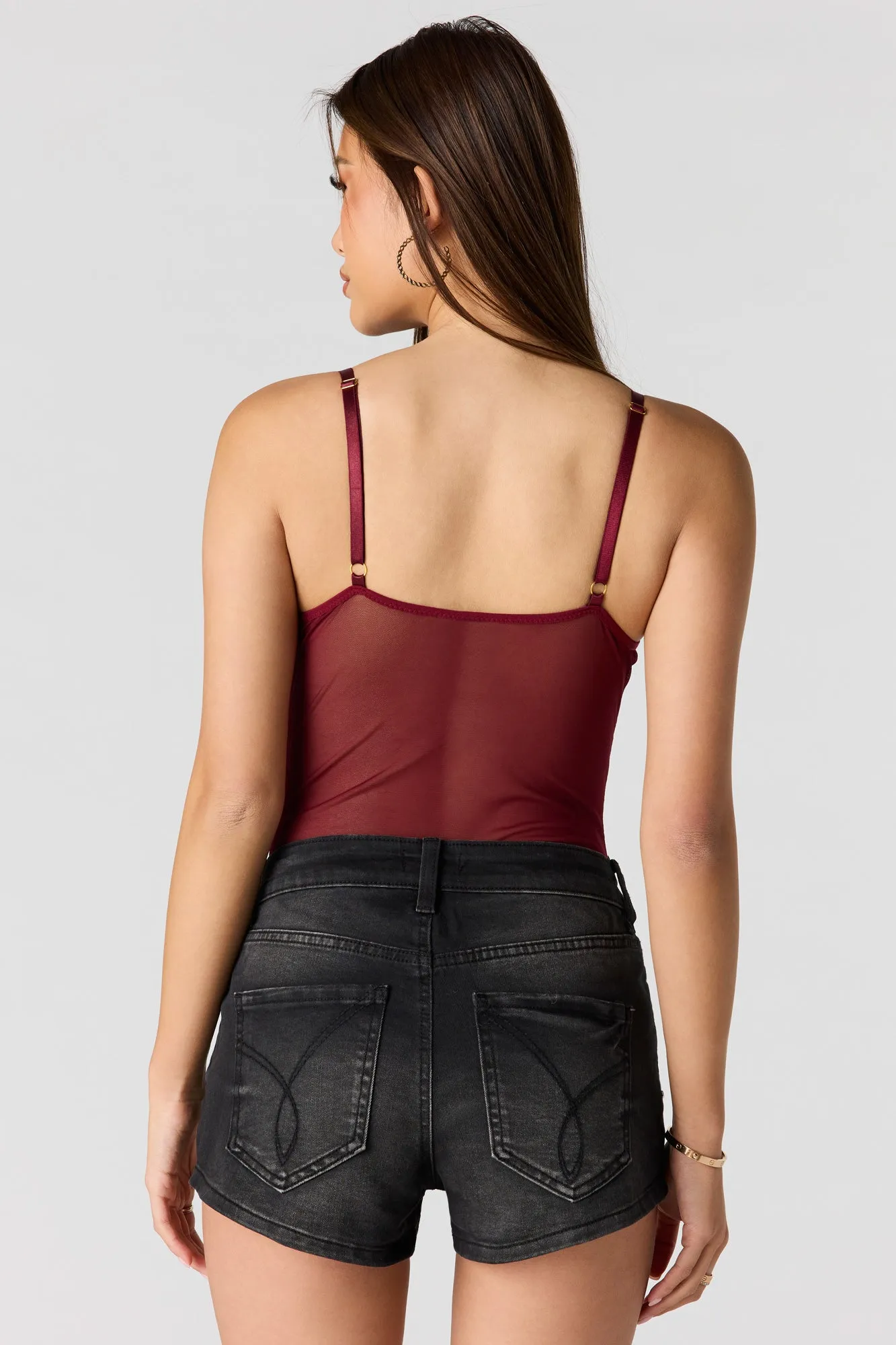 Braless Floral Lace Bodysuit sold by Urban Planet product image thumbnail 2