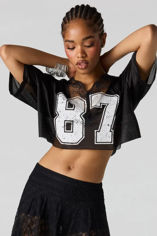Lace Trim Graphic Jersey made by Urban Planet