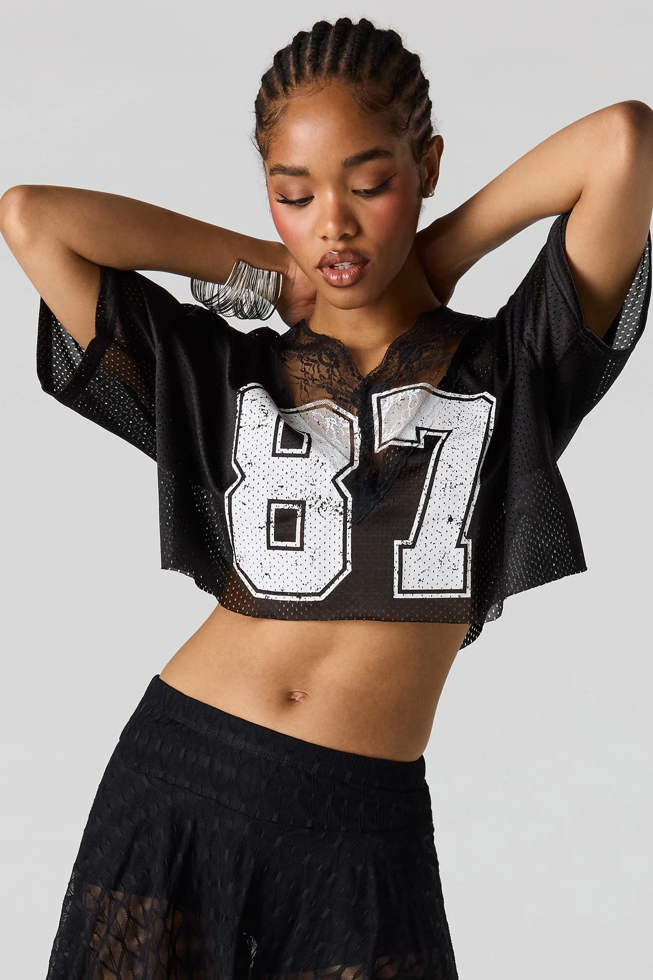 Lace Trim Graphic Jersey sold by Urban Planet
