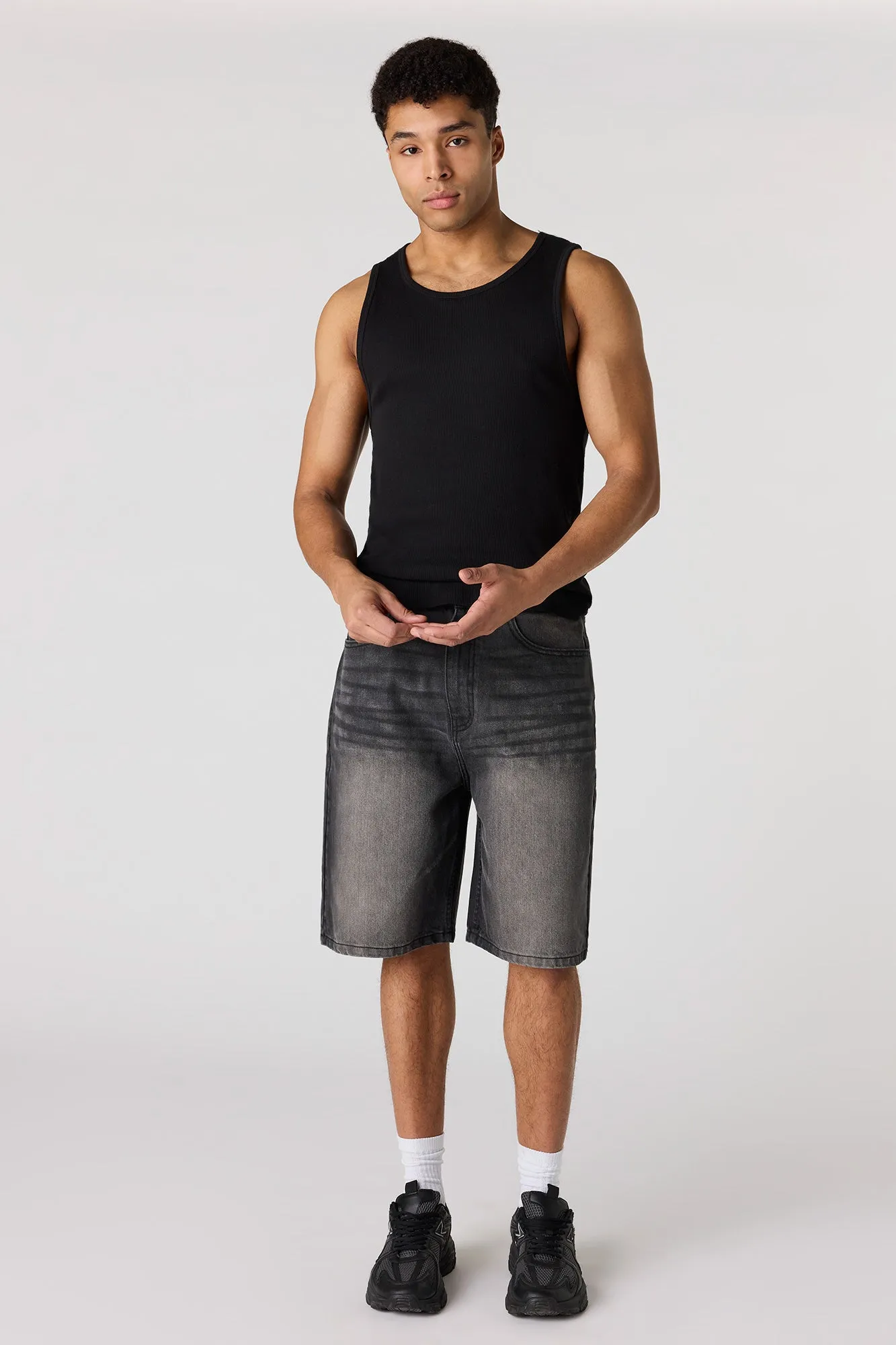 Baggy Black Denim Short 9.5" sold by Urban Planet product image thumbnail 2