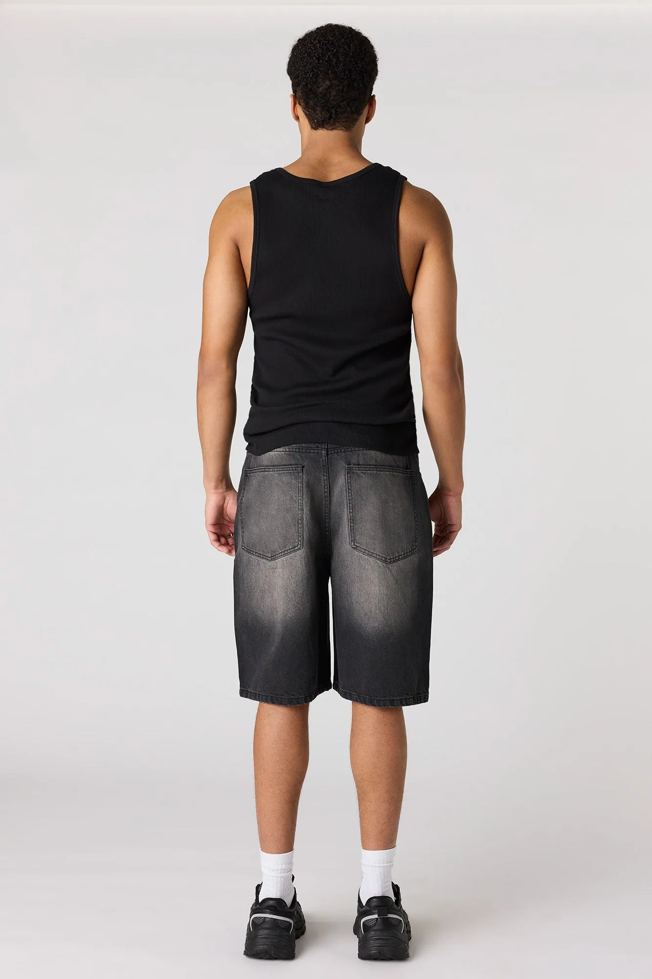 Baggy Black Denim Short 9.5" sold by Urban Planet product image thumbnail 3