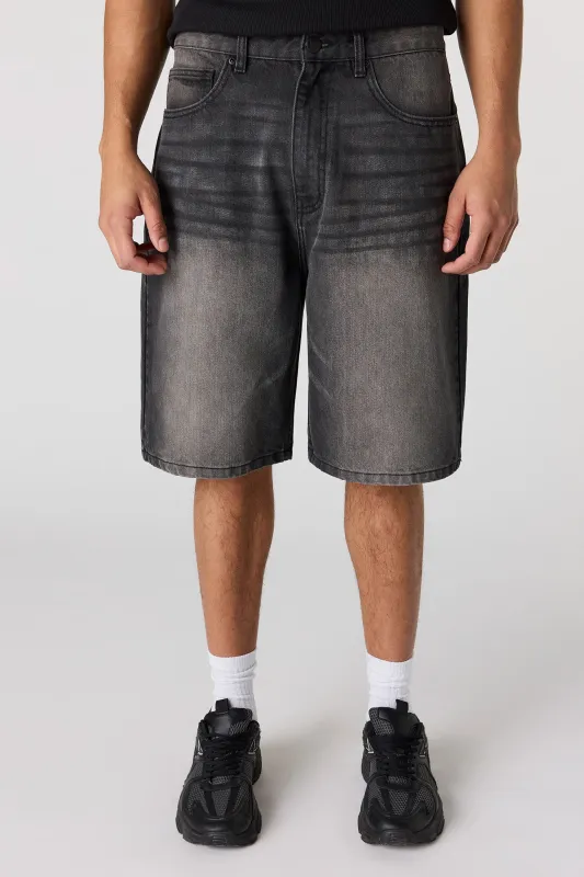 Baggy Black Denim Short 9.5" made by Urban Planet
