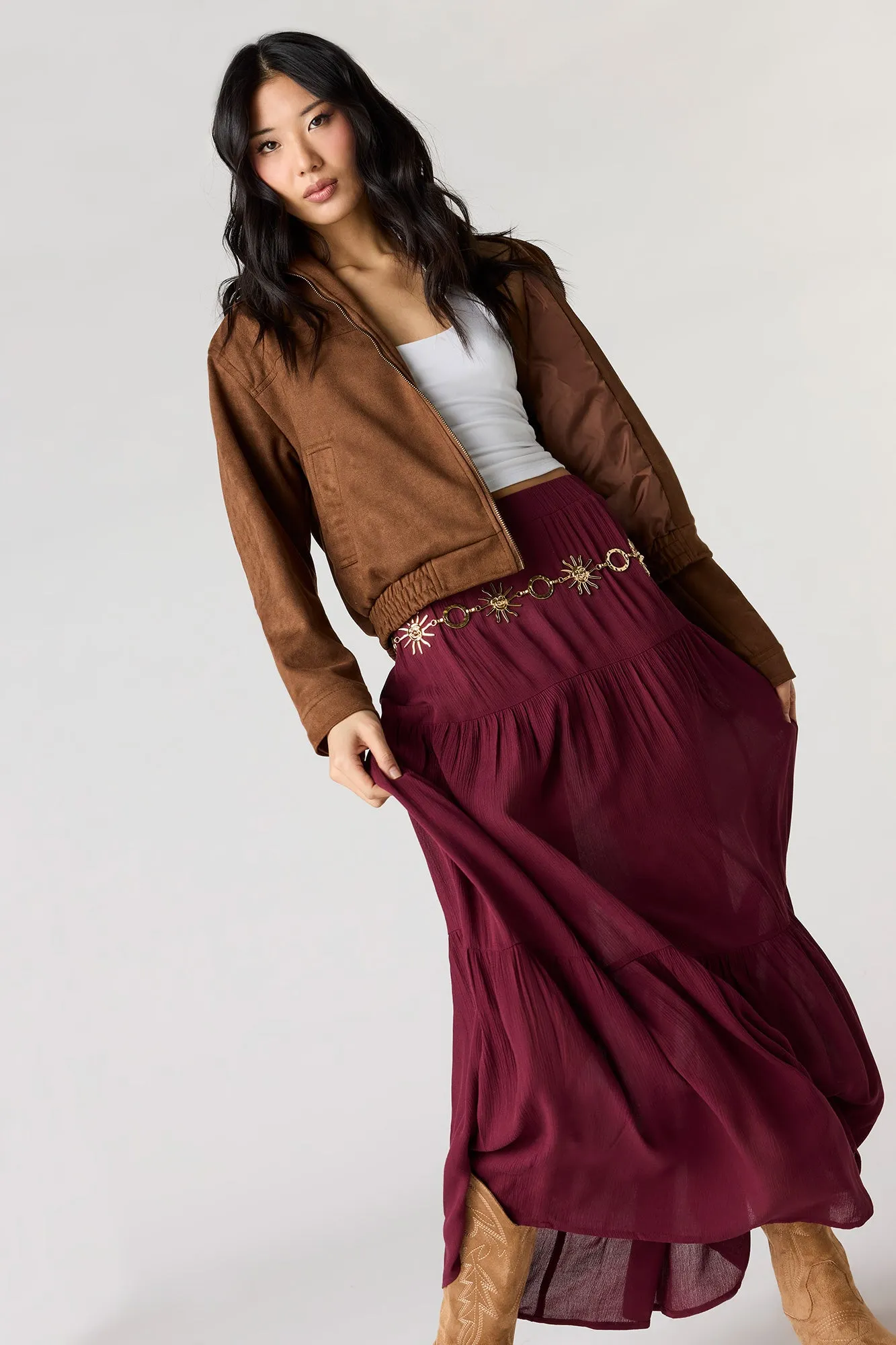 Tiered Maxi Skirt sold by Urban Planet