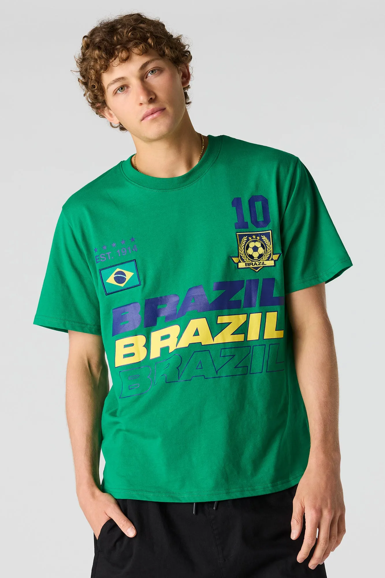 Brazil Graphic Soccer T-Shirt sold by Urban Planet