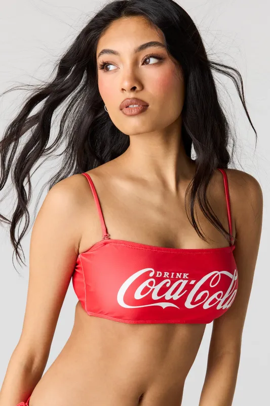 Coca-Cola Graphic Bandeau Swim Top made by Stitches