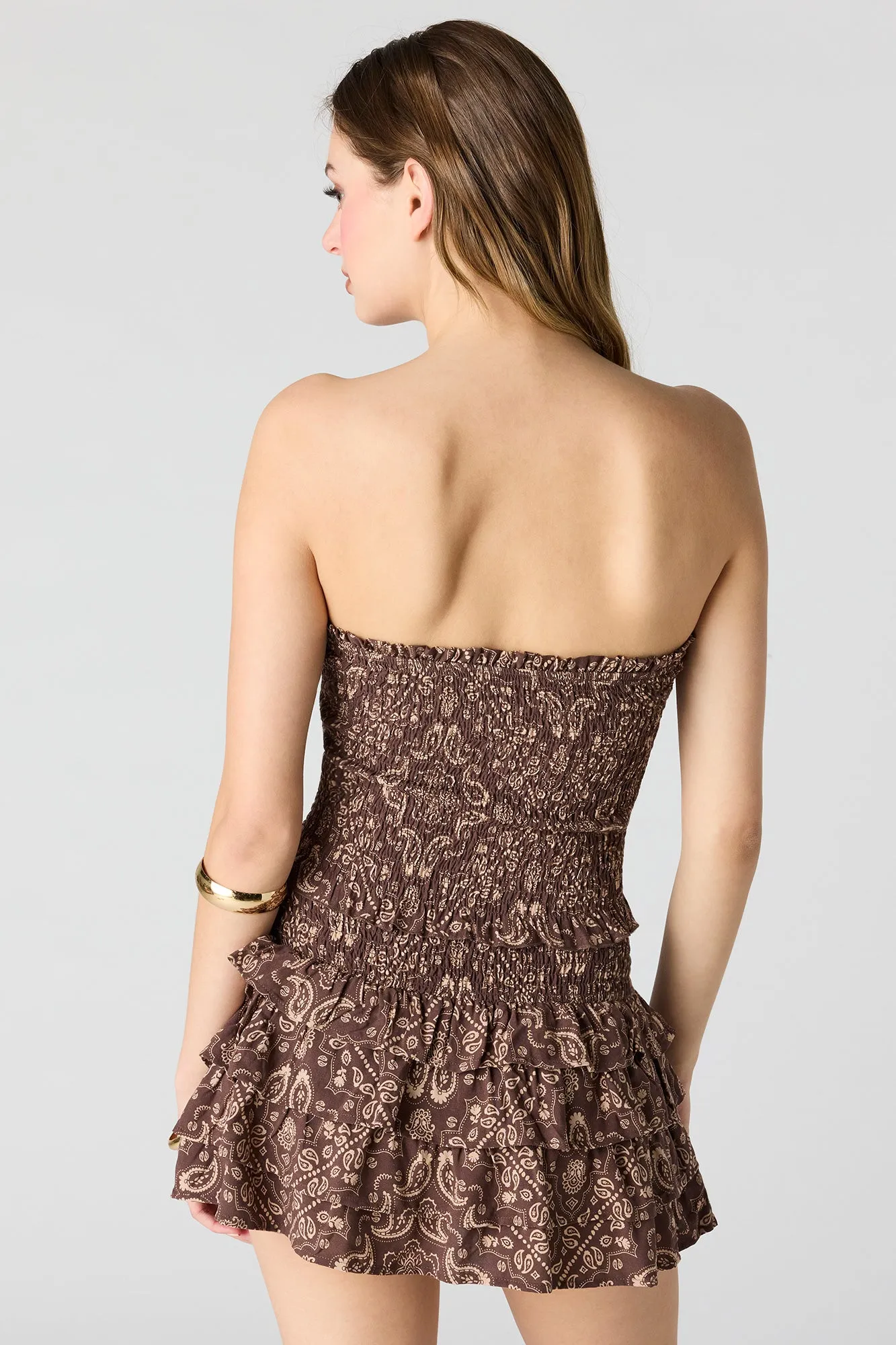 Printed Smocked Tube Top sold by Urban Planet product image thumbnail 2