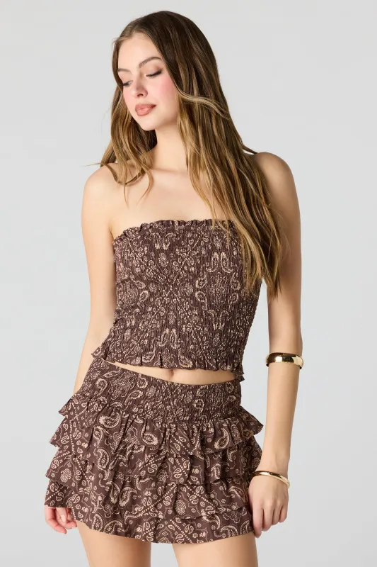 Printed Smocked Tube Top made by Stitches