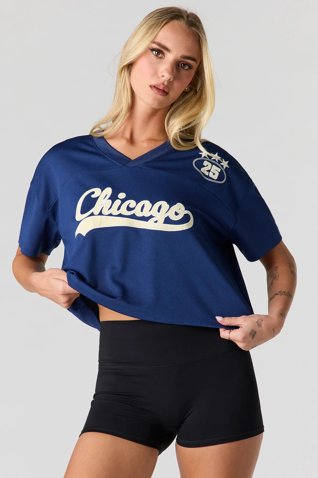 Graphic Boxy Crop Jersey sold by Urban Planet