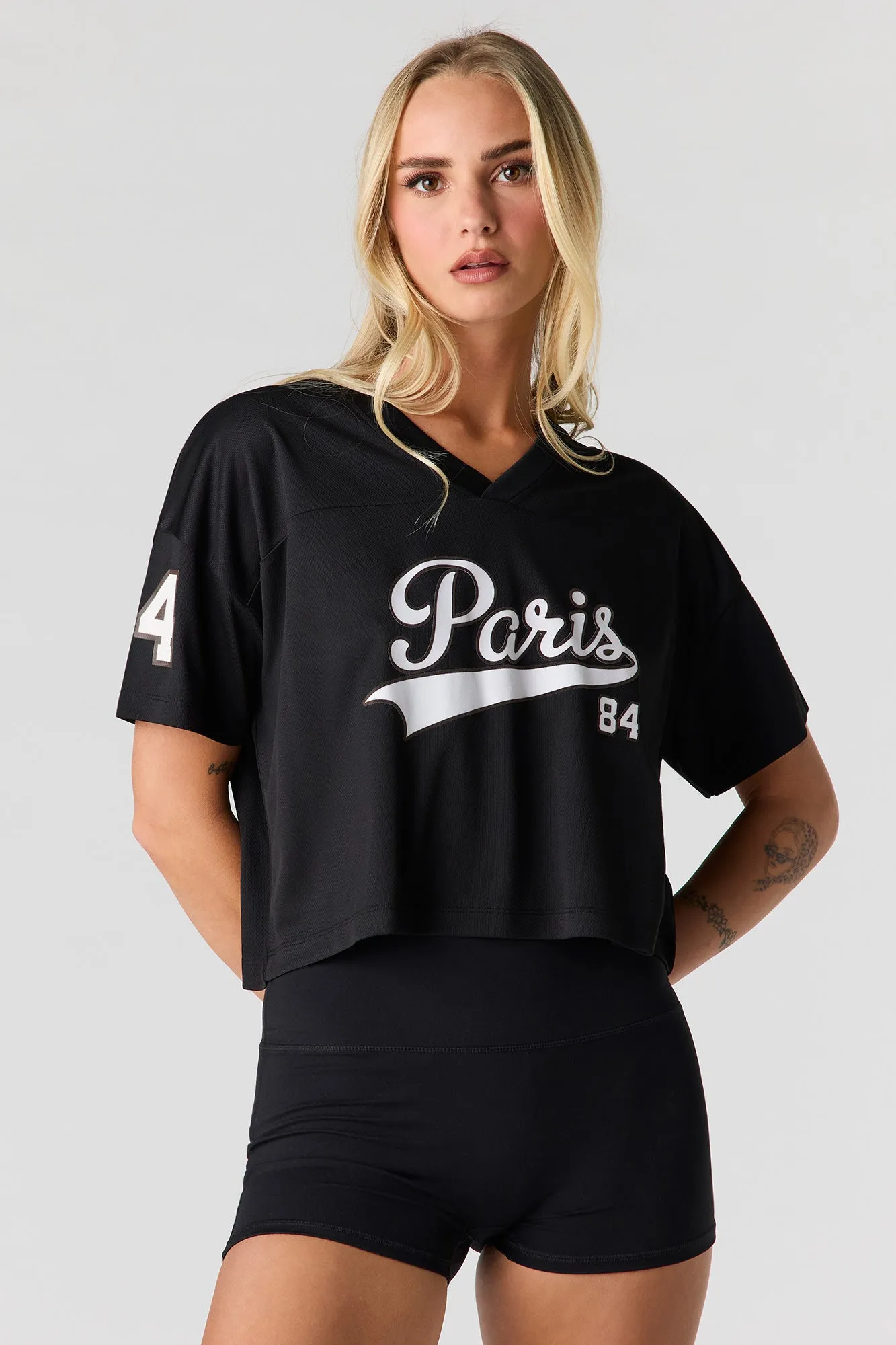 Graphic Boxy Crop Jersey sold by Urban Planet product image thumbnail 4