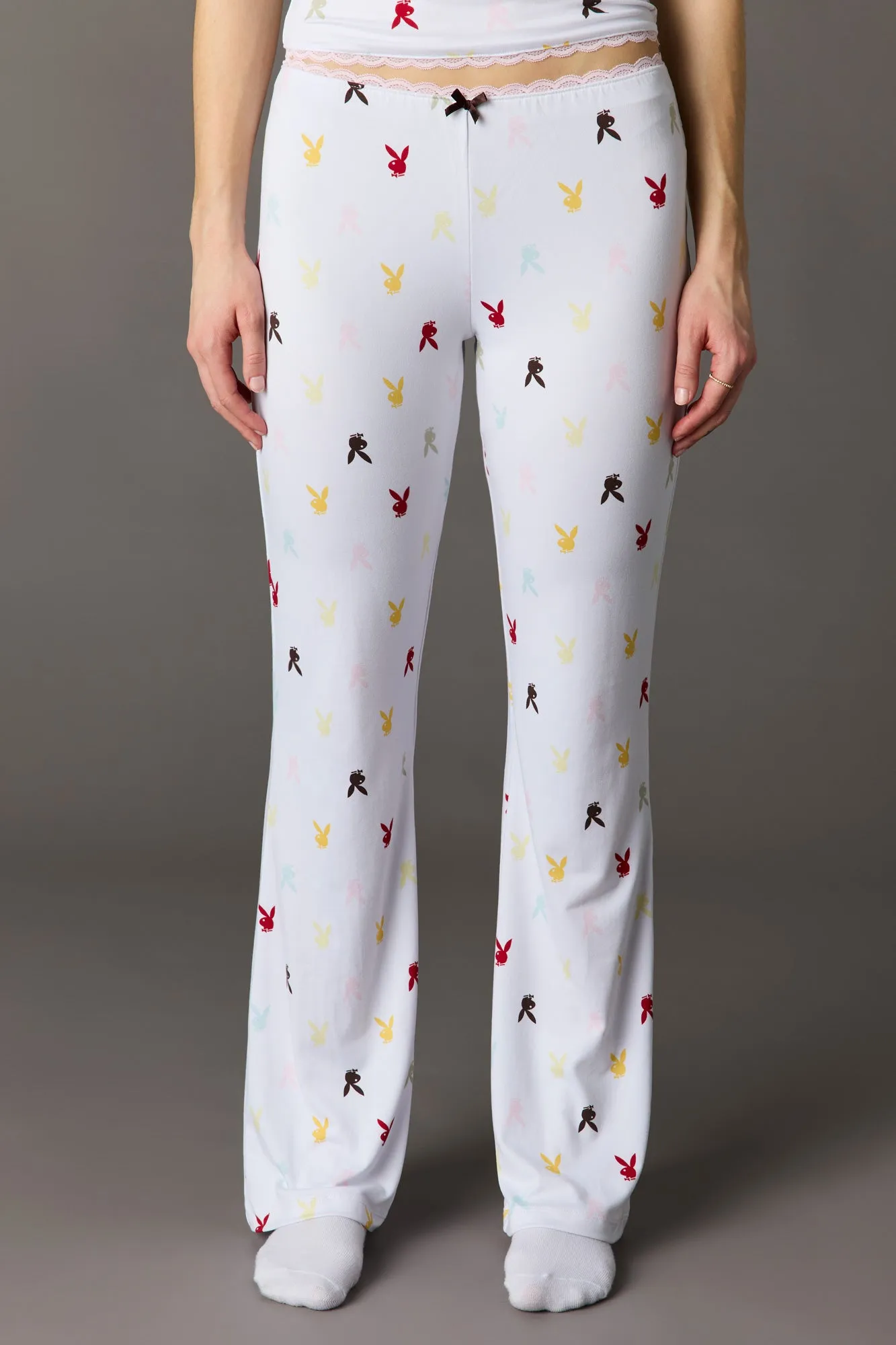 Playboy Lace Trim T-Shirt & Pant Pajama Set sold by Urban Planet product image thumbnail 3