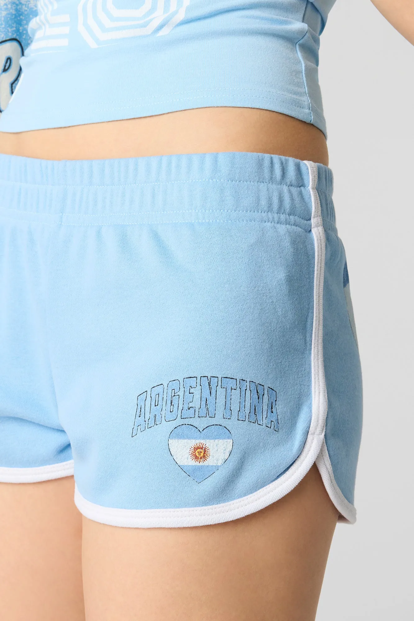Argentina Graphic Fleece Dolphin Short sold by Urban Planet product image thumbnail 4