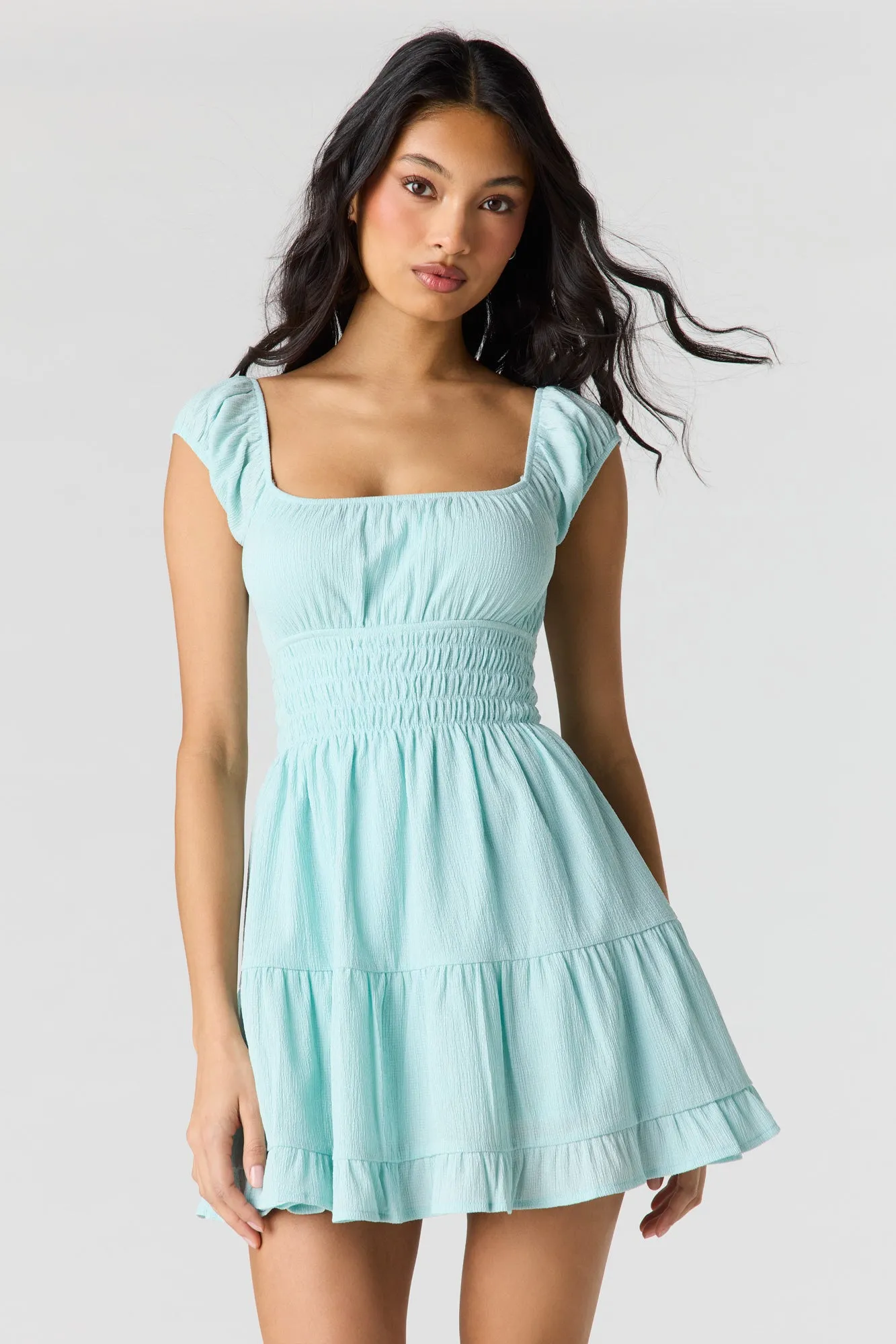 Square Neck Tiered Mini Dress sold by Urban Planet product image thumbnail 5