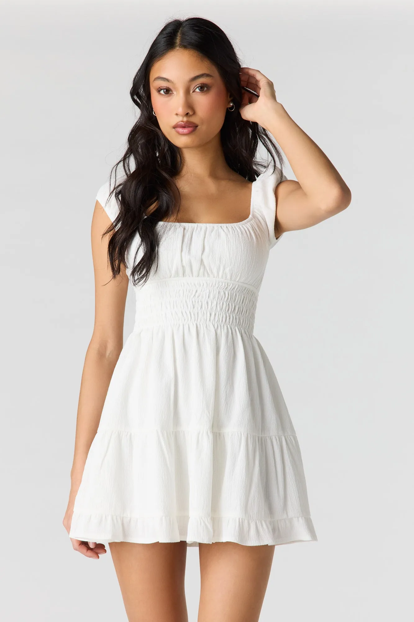 Square Neck Tiered Mini Dress sold by Urban Planet product image thumbnail 4