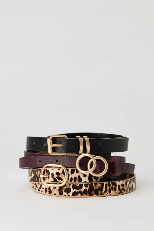 Skinny Buckle Belt (3 Pack) made by Stitches