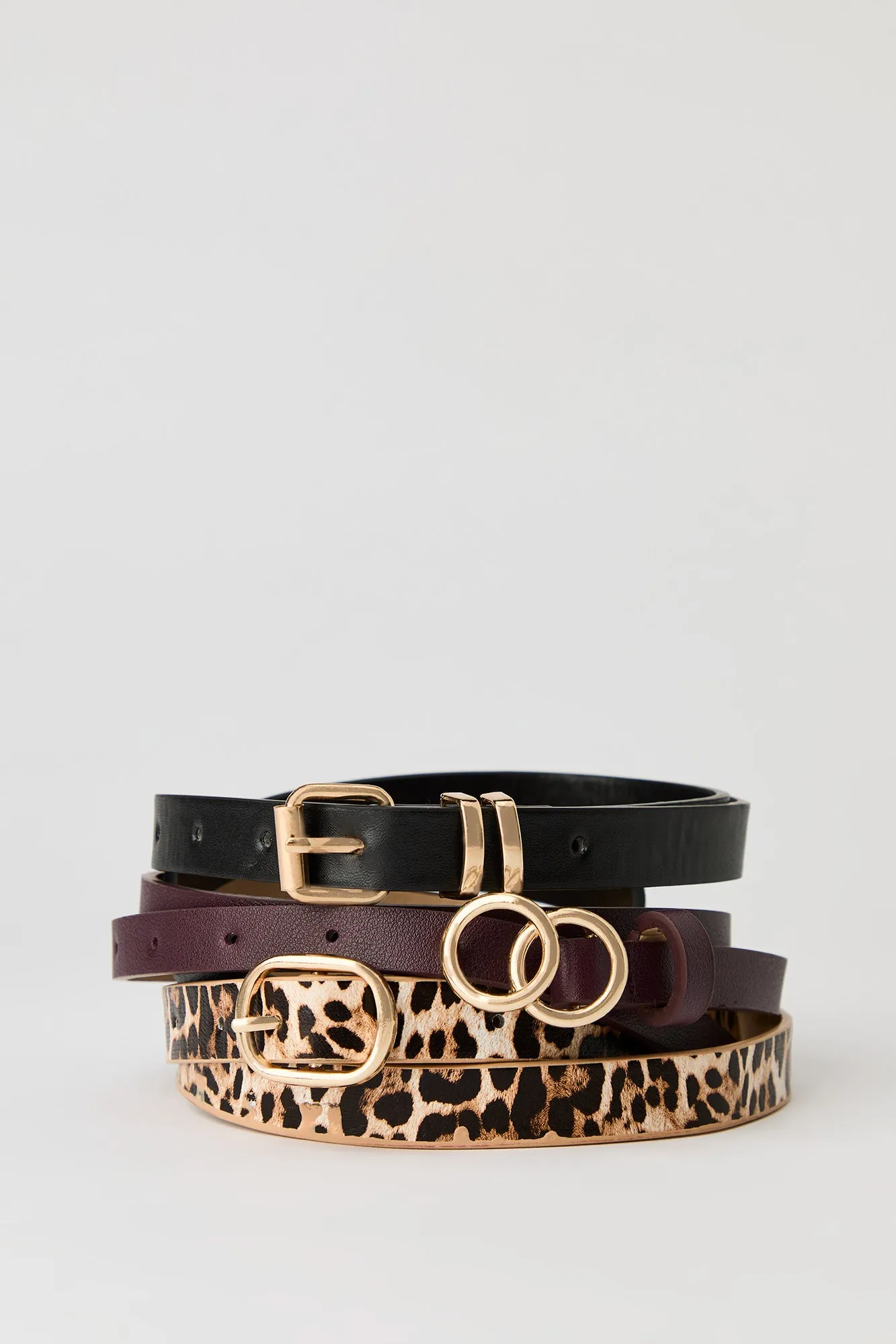 Skinny Buckle Belt (3 Pack) sold by Urban Planet
