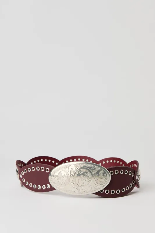Oval Buckle Western Belt made by Stitches