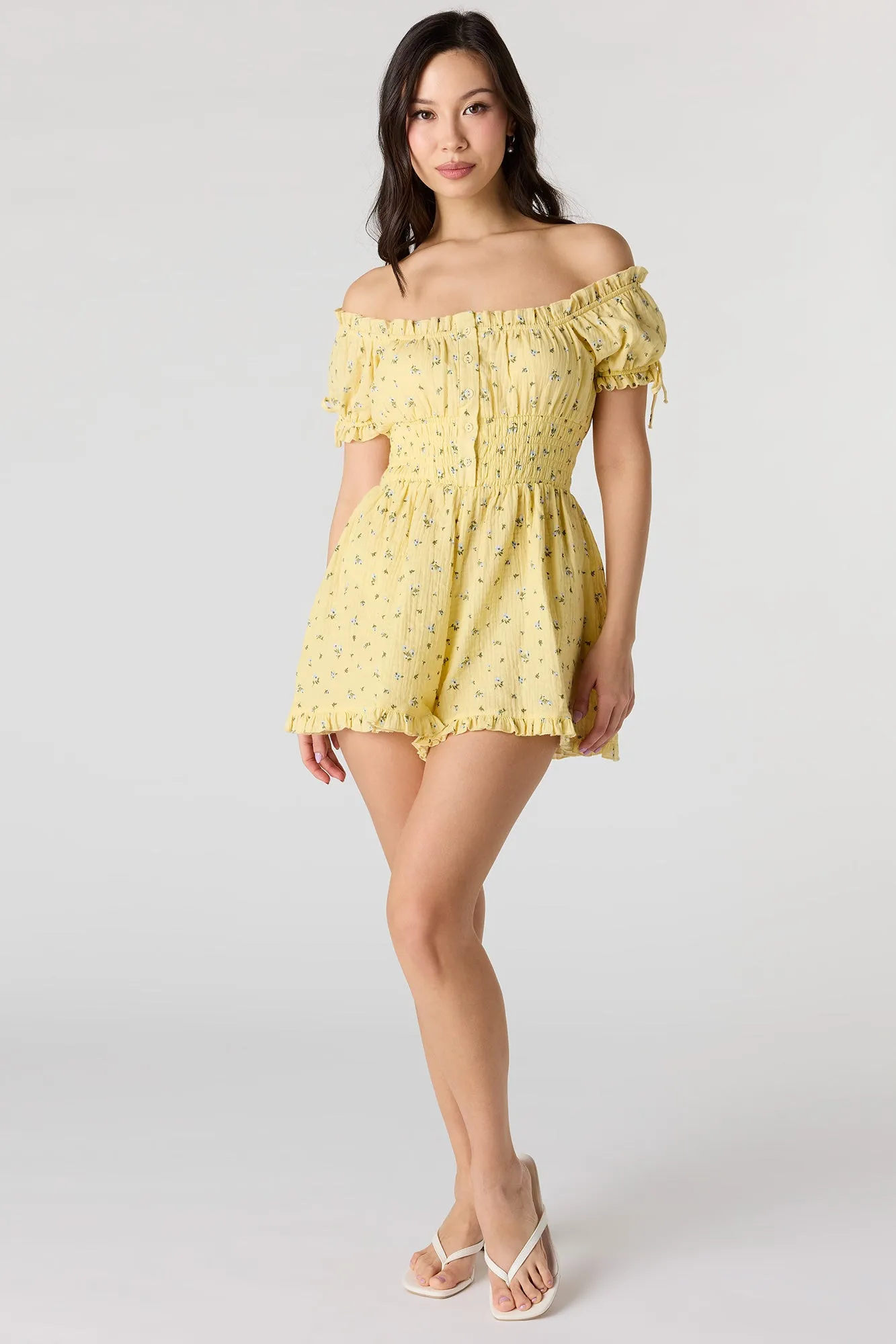Textured Off Shoulder Romper sold by Urban Planet product image thumbnail 3