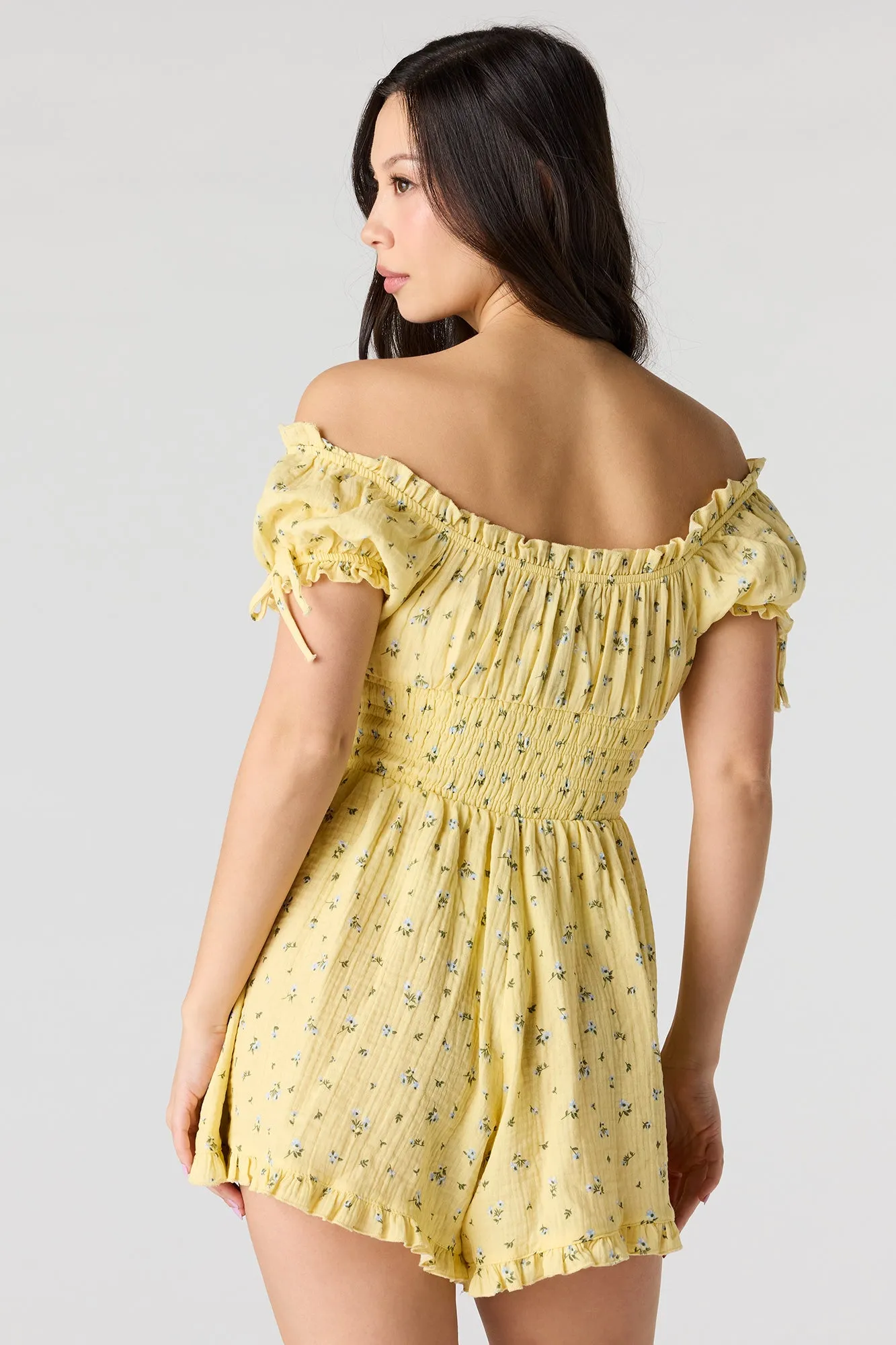 Textured Off Shoulder Romper sold by Urban Planet product image thumbnail 2