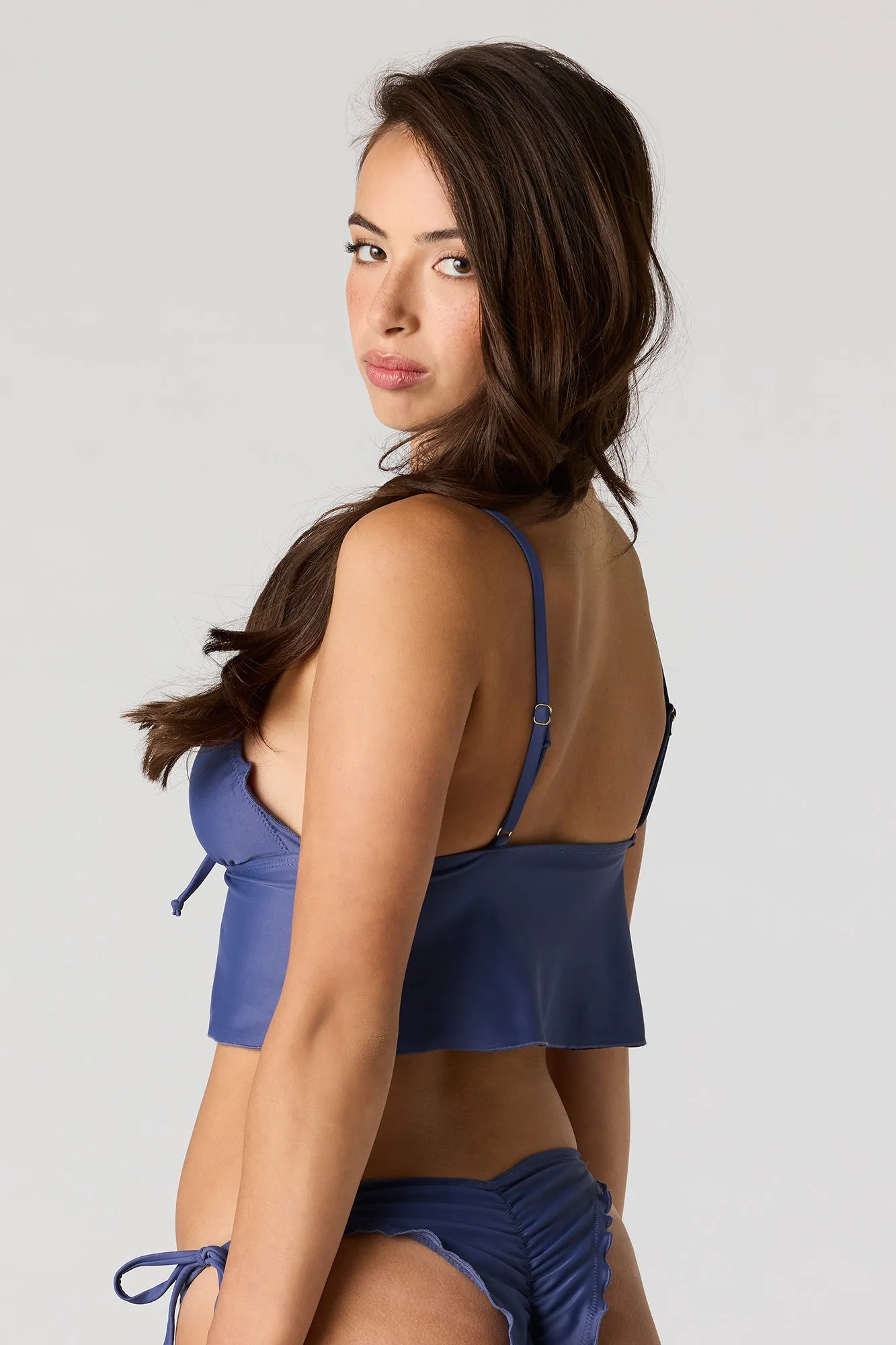 Tie Front Ruffle Tankini Top sold by Urban Planet product image thumbnail 3
