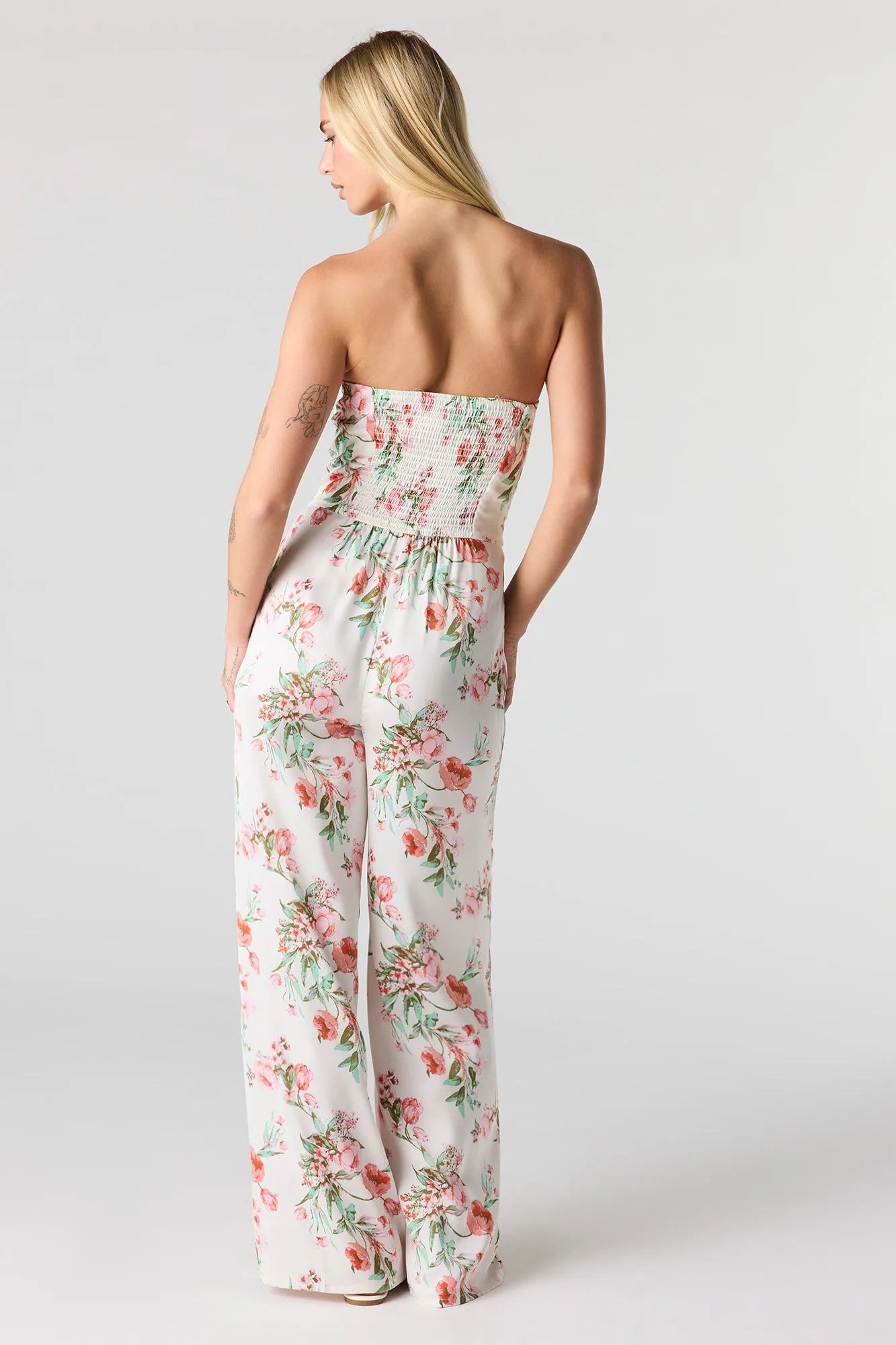 Floral Strapless Wide Leg Jumpsuit sold by Urban Planet product image thumbnail 3