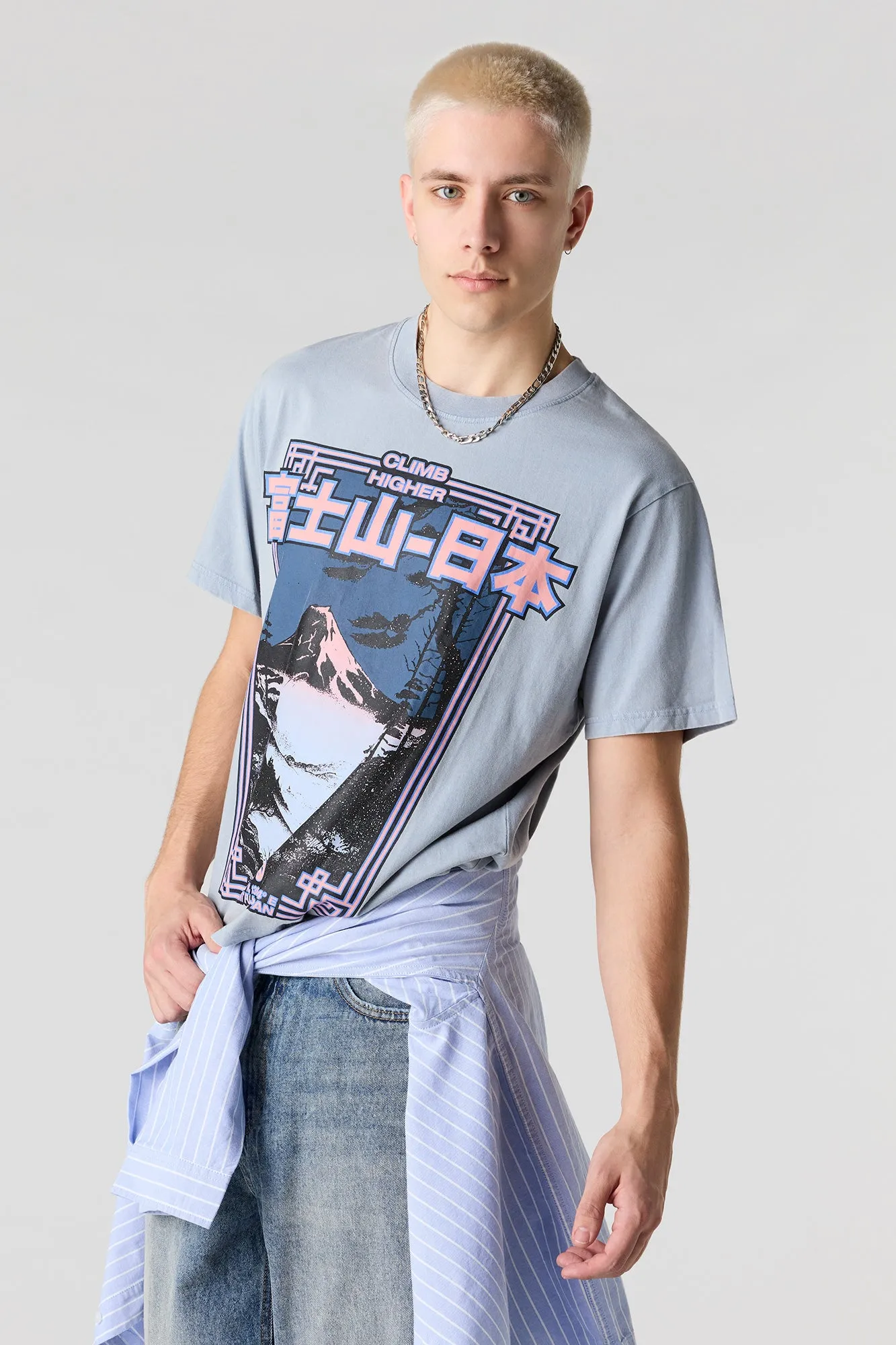 Mount Fuji Graphic Washed T-Shirt sold by Urban Planet product image thumbnail 4