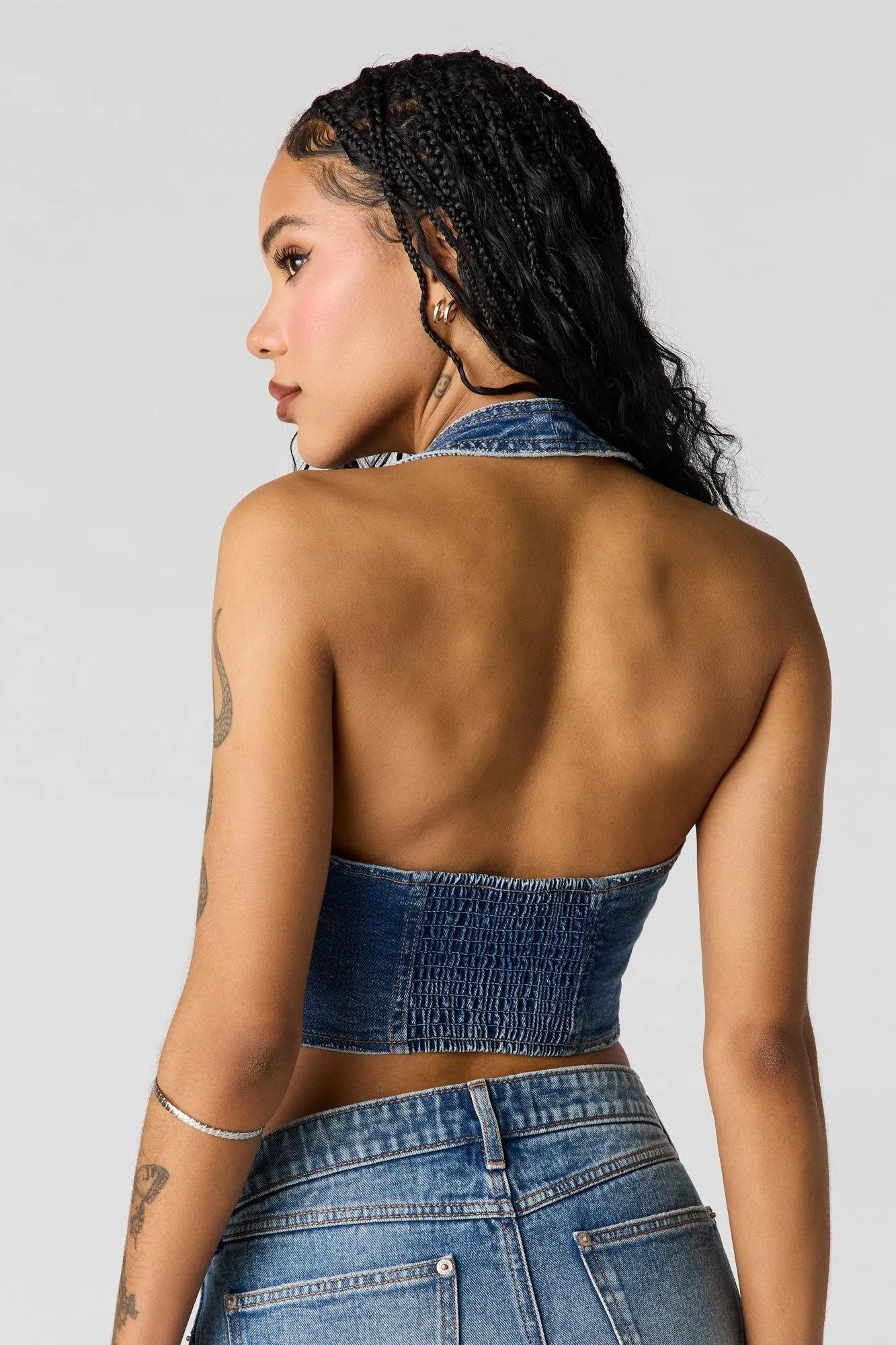 Button-Up Denim Vest sold by Urban Planet product image thumbnail 5