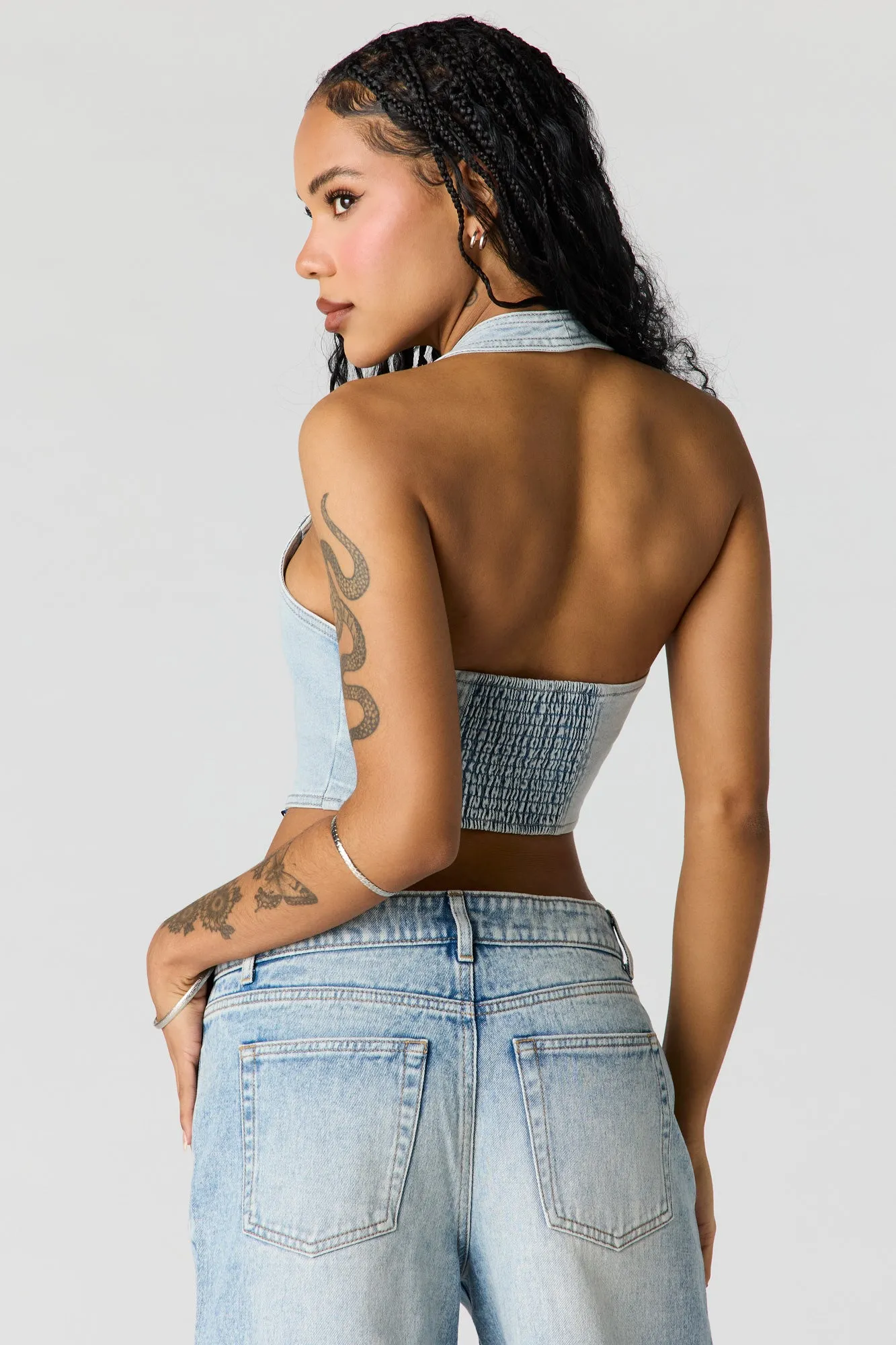 Button-Up Denim Vest sold by Urban Planet product image thumbnail 2
