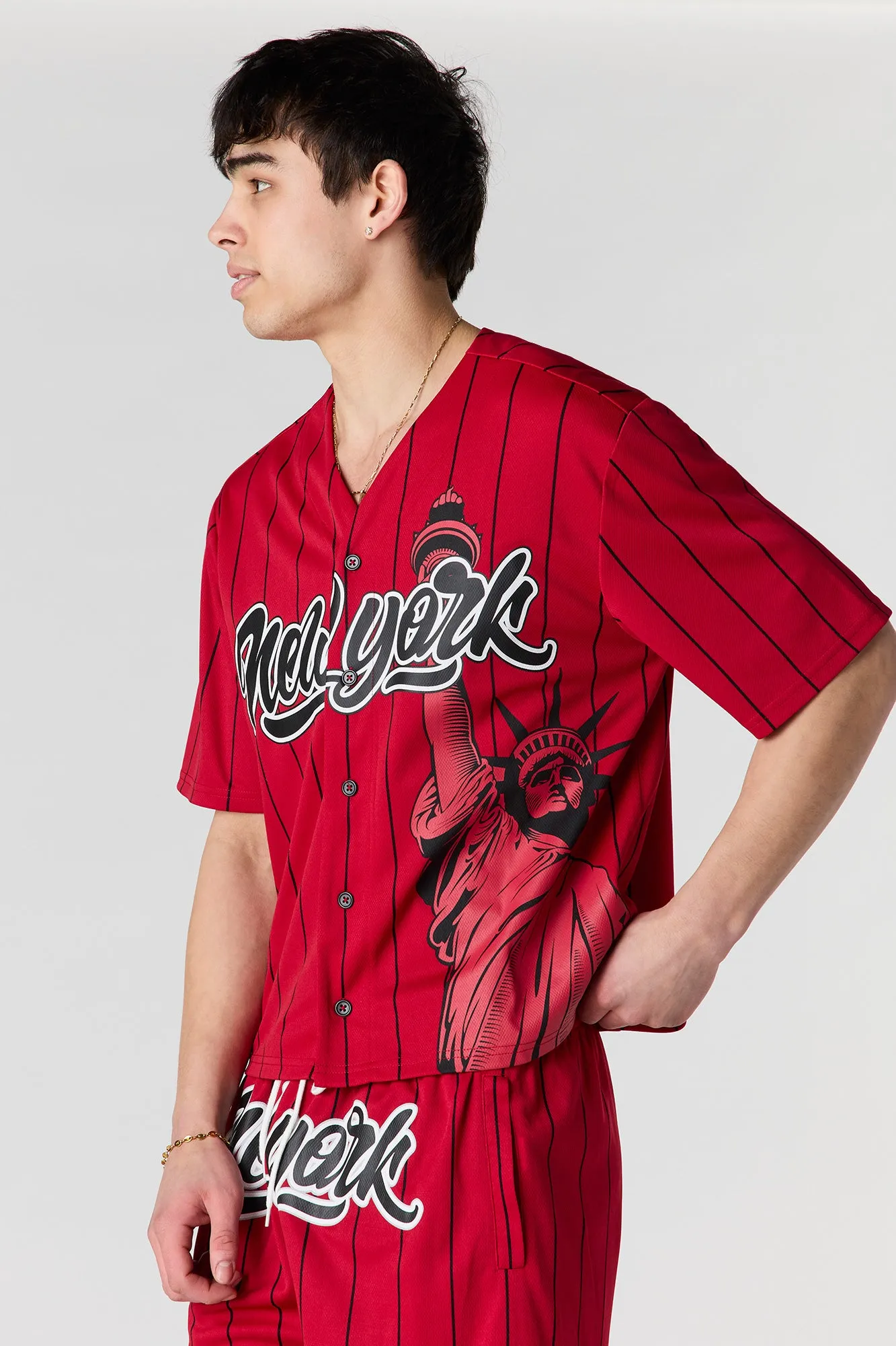 Graphic Mesh Baseball Jersey sold by Urban Planet