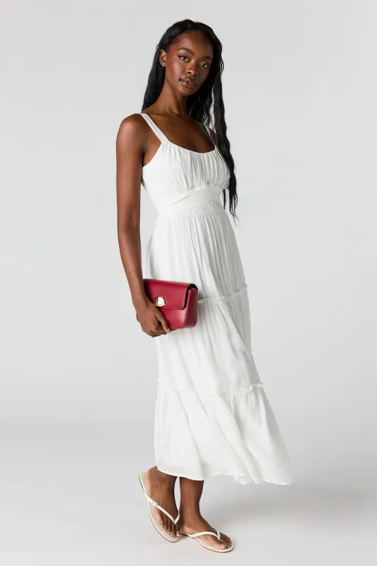 Tie Waist Tiered Midi Dress made by Stitches
