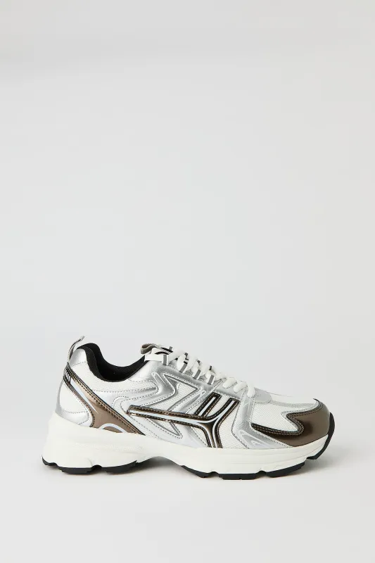 Metallic Trim Sneaker made by Stitches