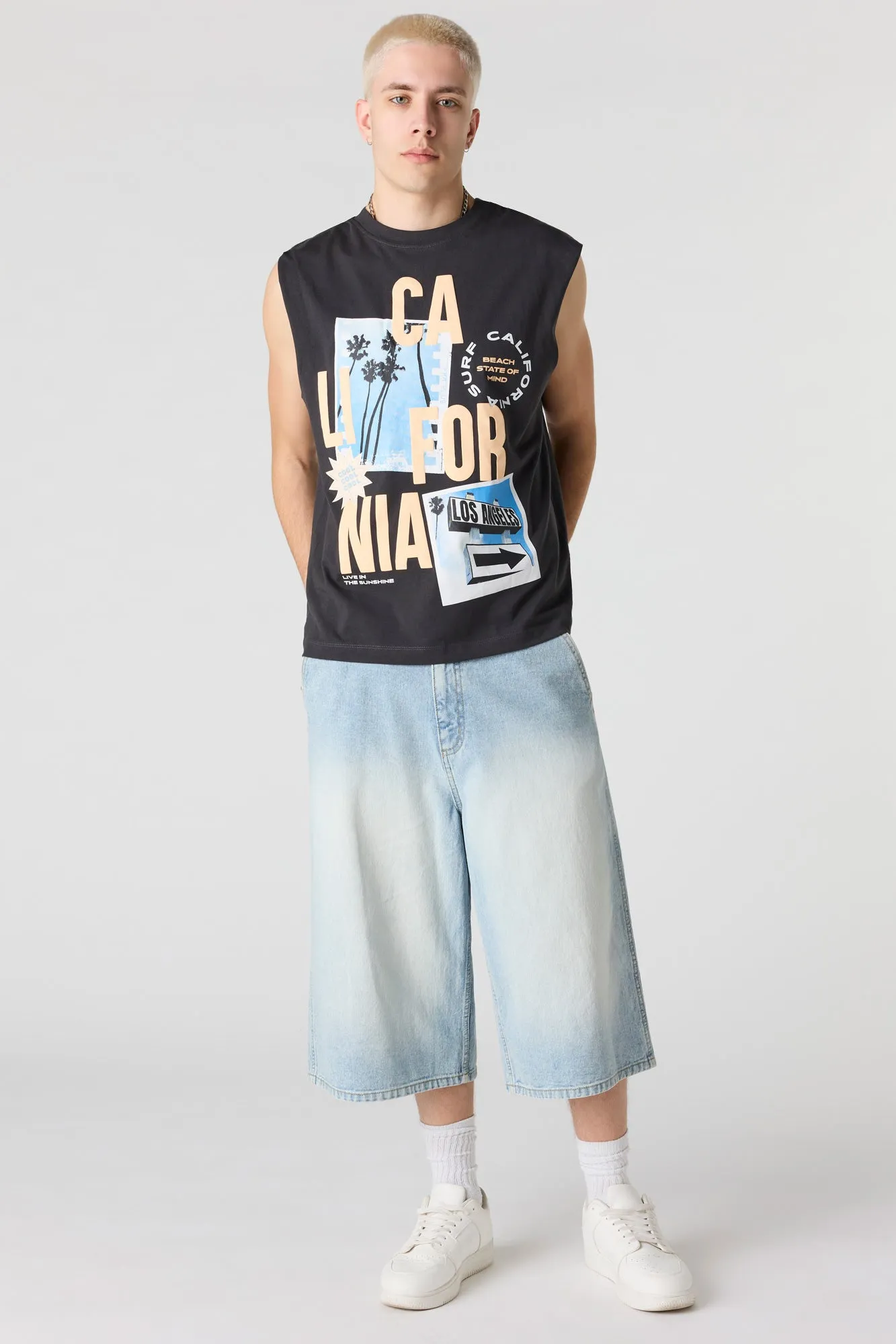 City Graphic Washed Muscle Tank sold by Urban Planet product image thumbnail 3