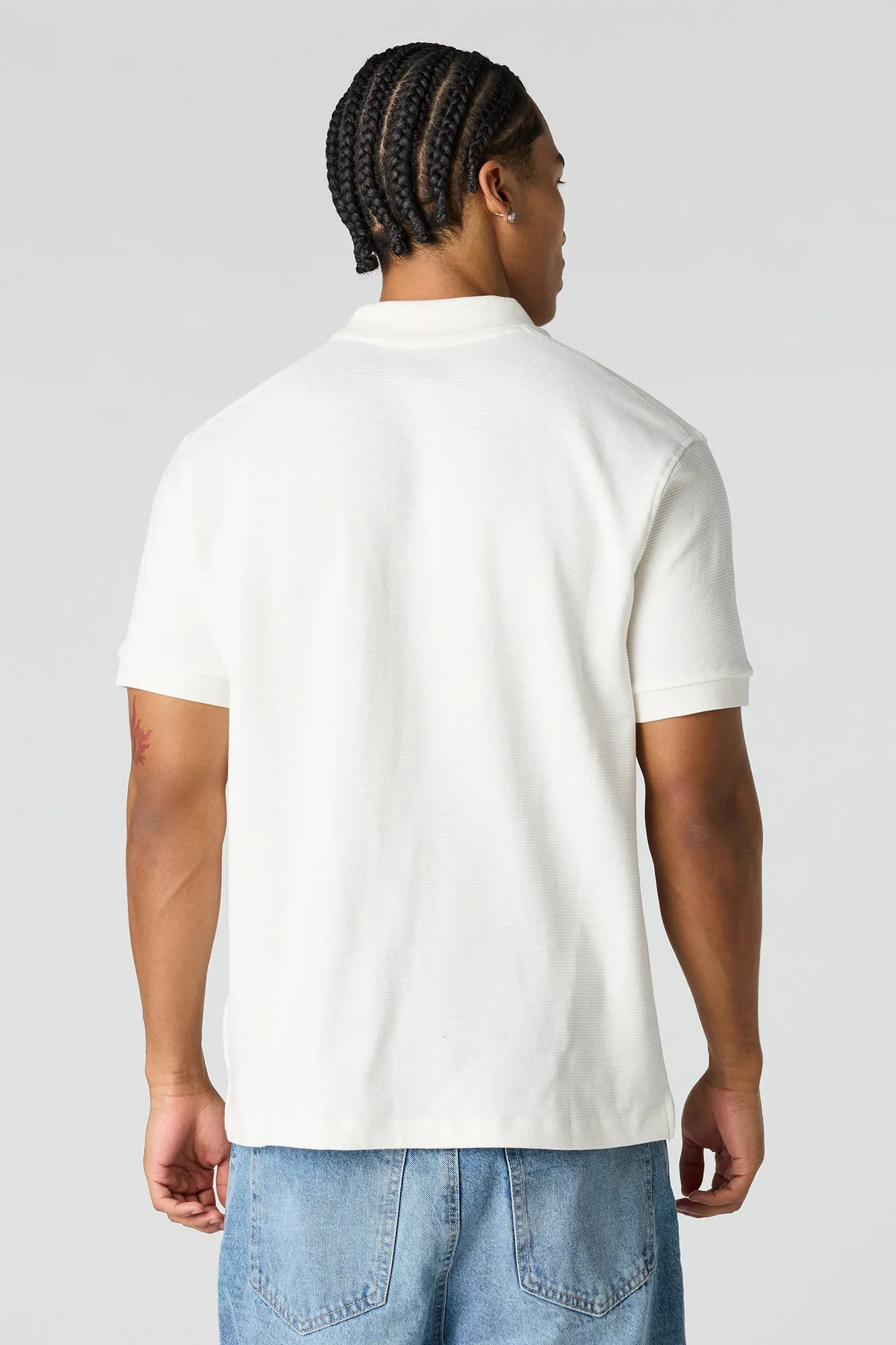 Embroidered Ribbed Polo sold by Urban Planet product image thumbnail 2