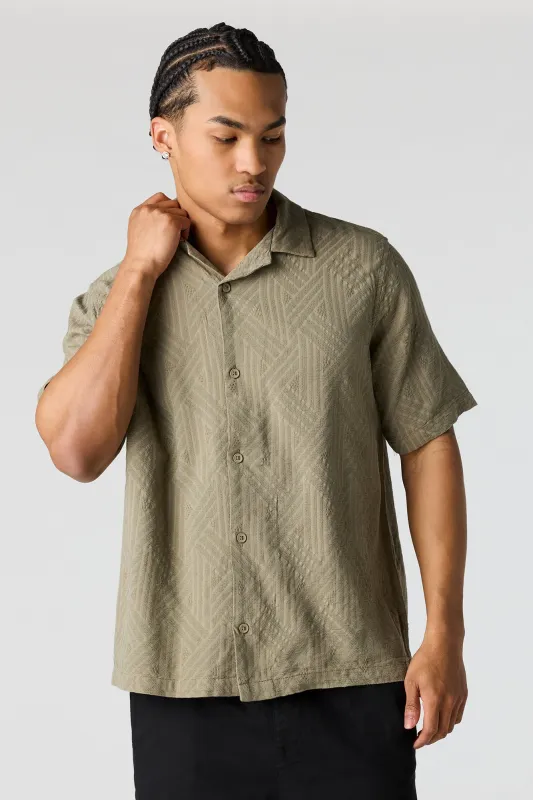 Textured Button-Up Top made by Urban Planet