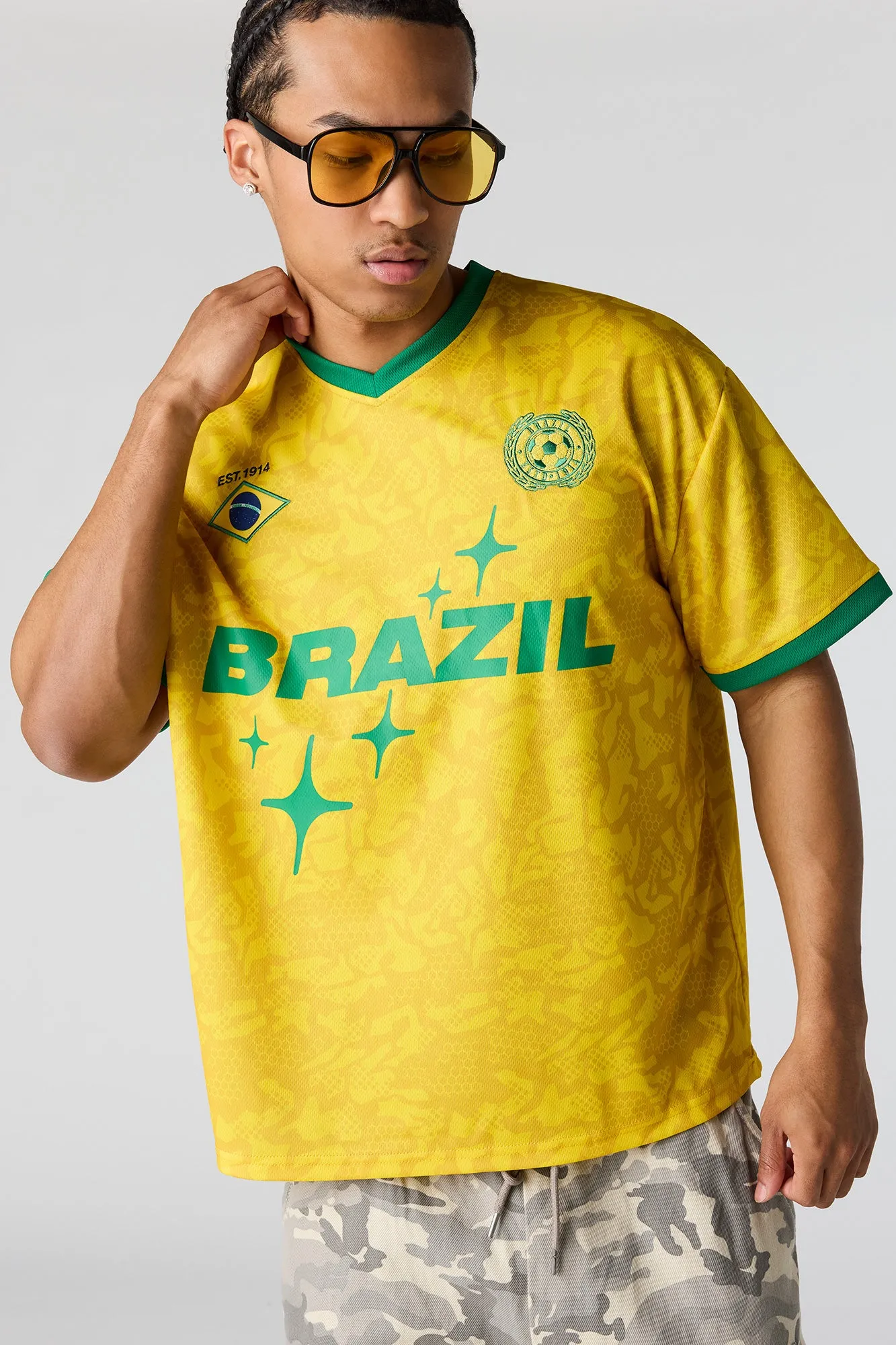 Brazil Graphic Mesh Jersey sold by Urban Planet