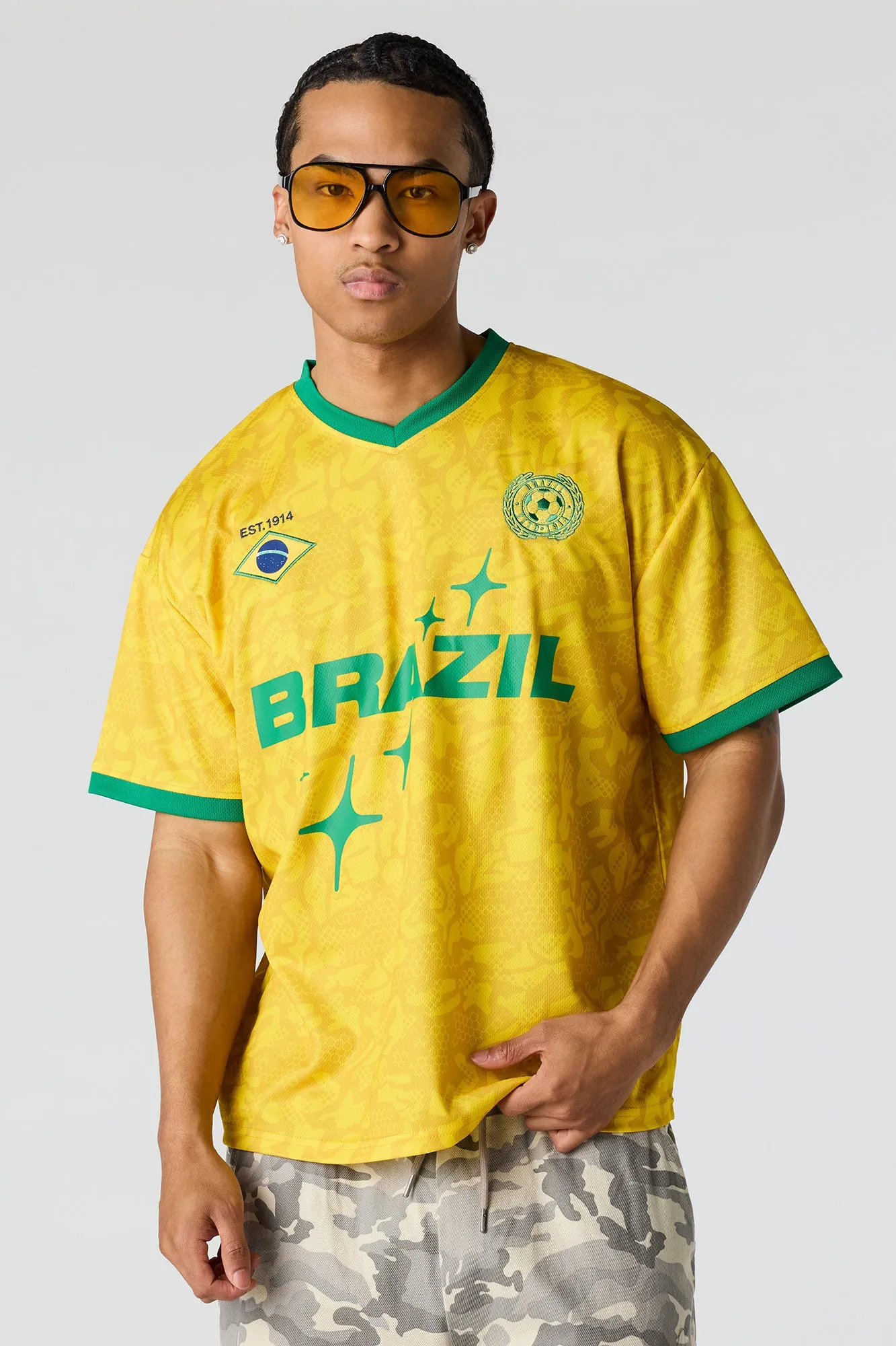 Brazil Graphic Mesh Jersey sold by Urban Planet product image thumbnail 4
