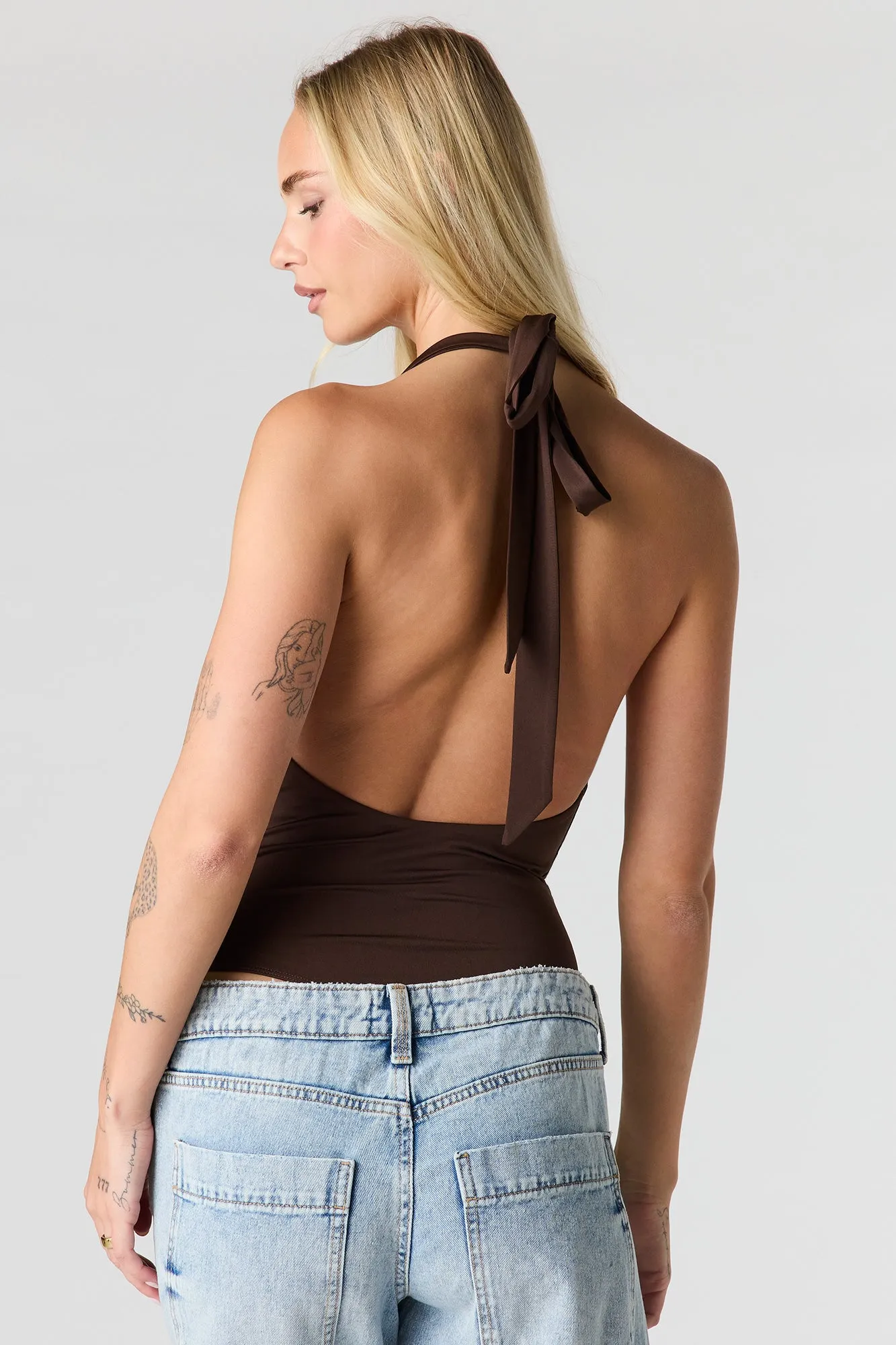Contour Cowl Halter Bodysuit sold by Urban Planet product image thumbnail 2