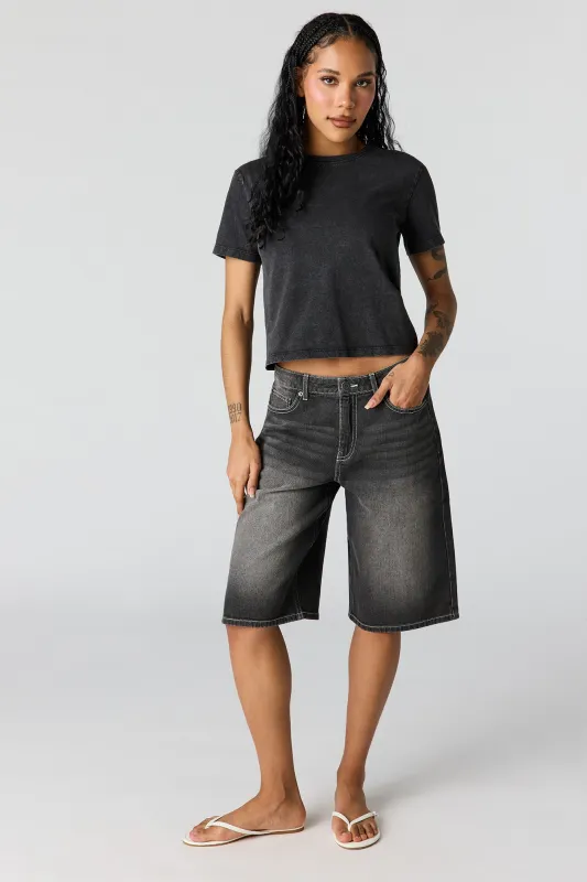 Low Rise Black Jort 13" made by Stitches