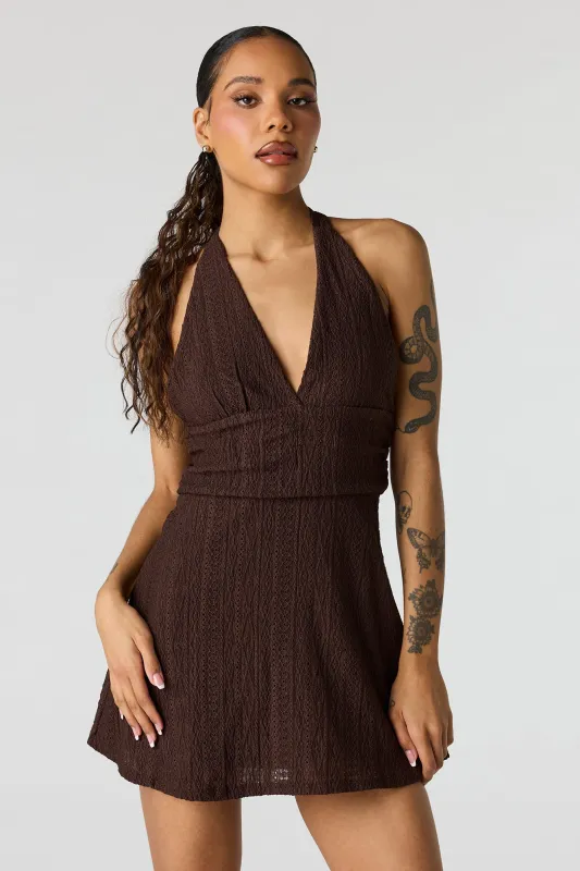 Textured Mini Halter Dress made by Stitches