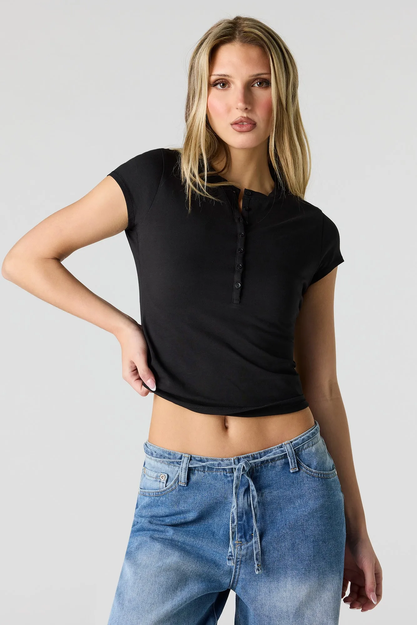 Classic Henley T-Shirt sold by Urban Planet product image thumbnail 4