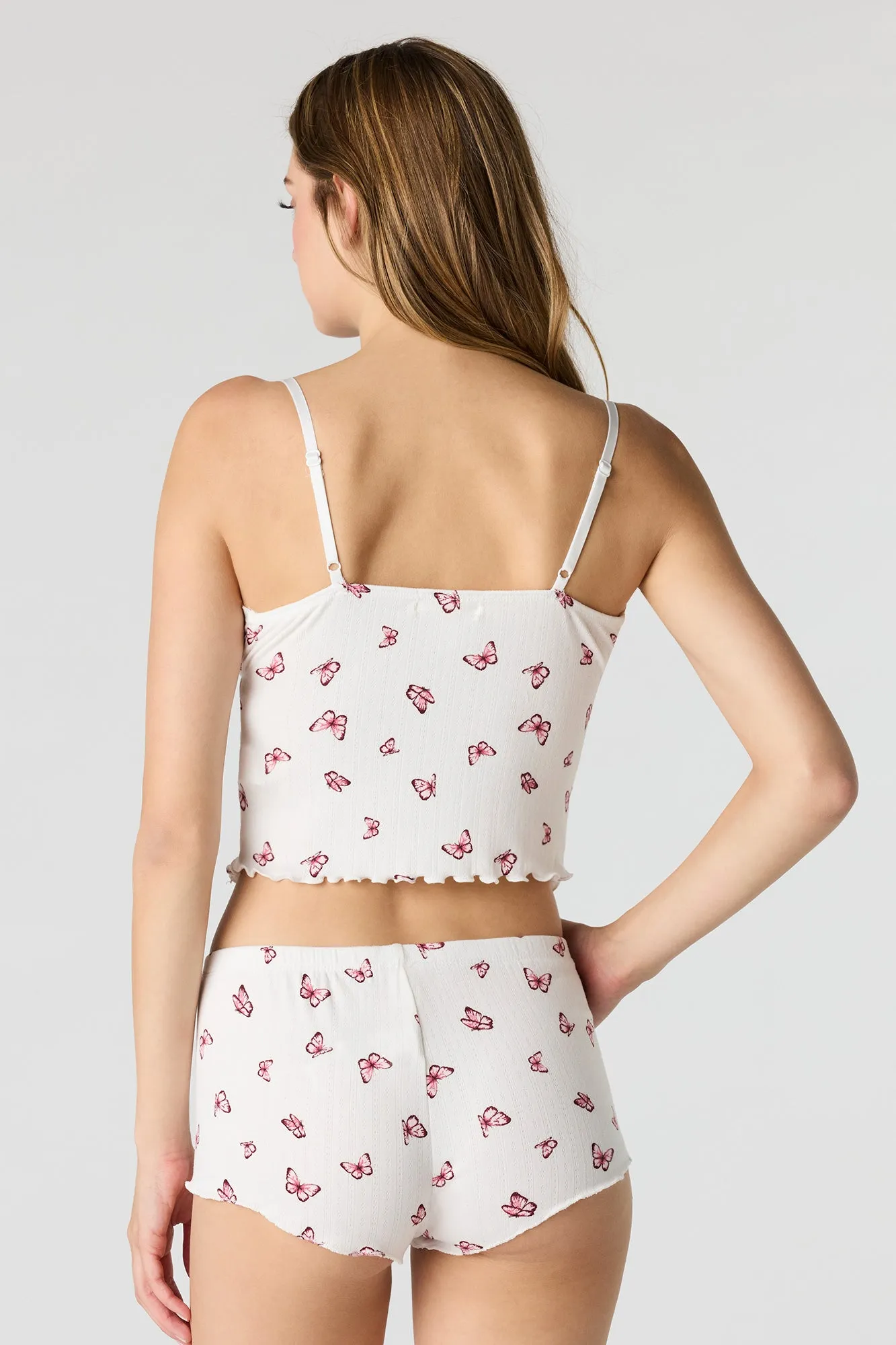 Pointelle Tank & Short Pajama Set sold by Urban Planet product image thumbnail 2
