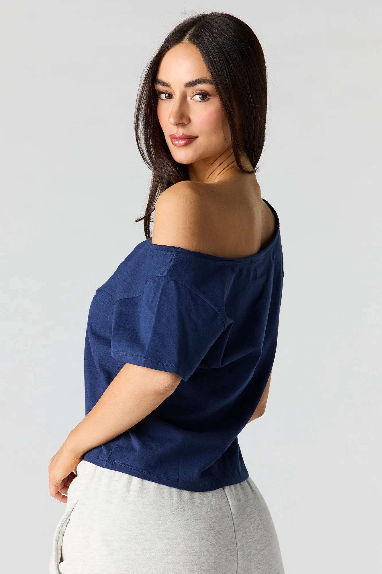 Off Shoulder Graphic T-Shirt sold by Urban Planet product image thumbnail 2