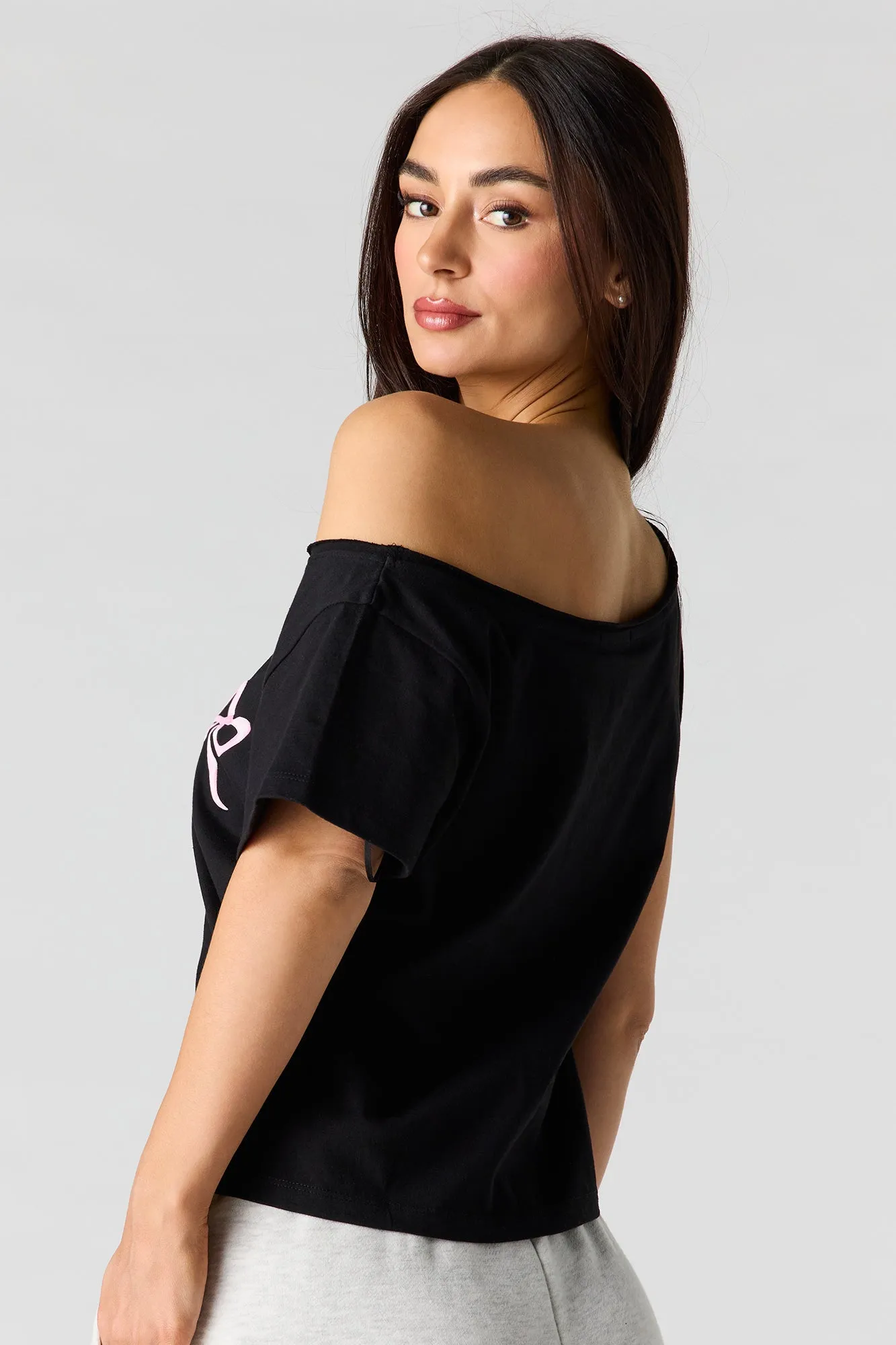 Off Shoulder Graphic T-Shirt sold by Urban Planet product image thumbnail 5
