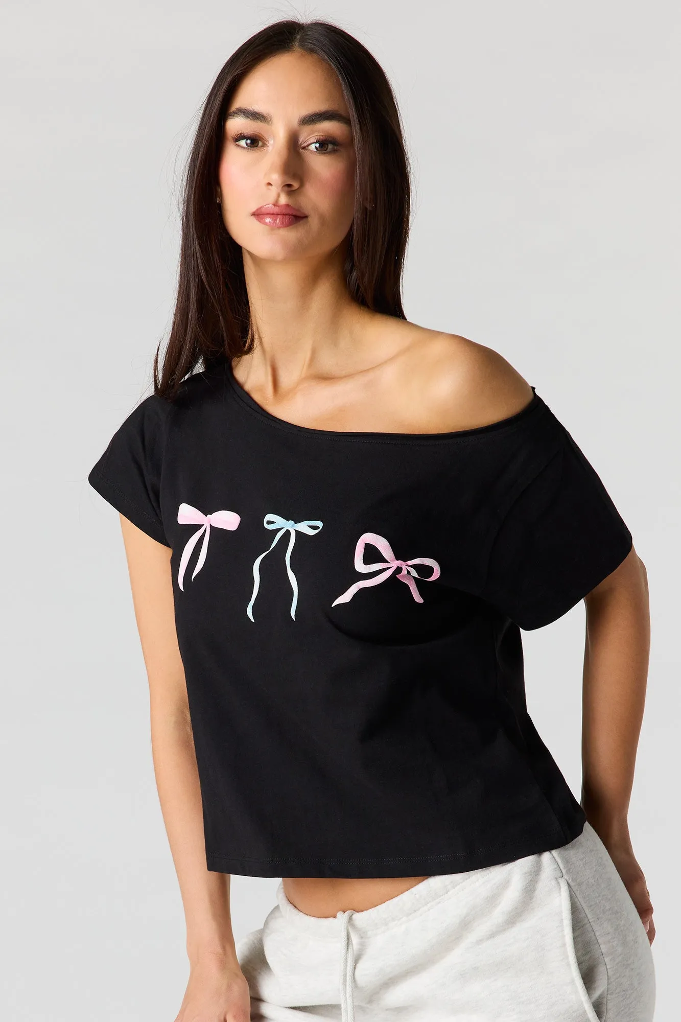 Off Shoulder Graphic T-Shirt sold by Urban Planet product image thumbnail 4