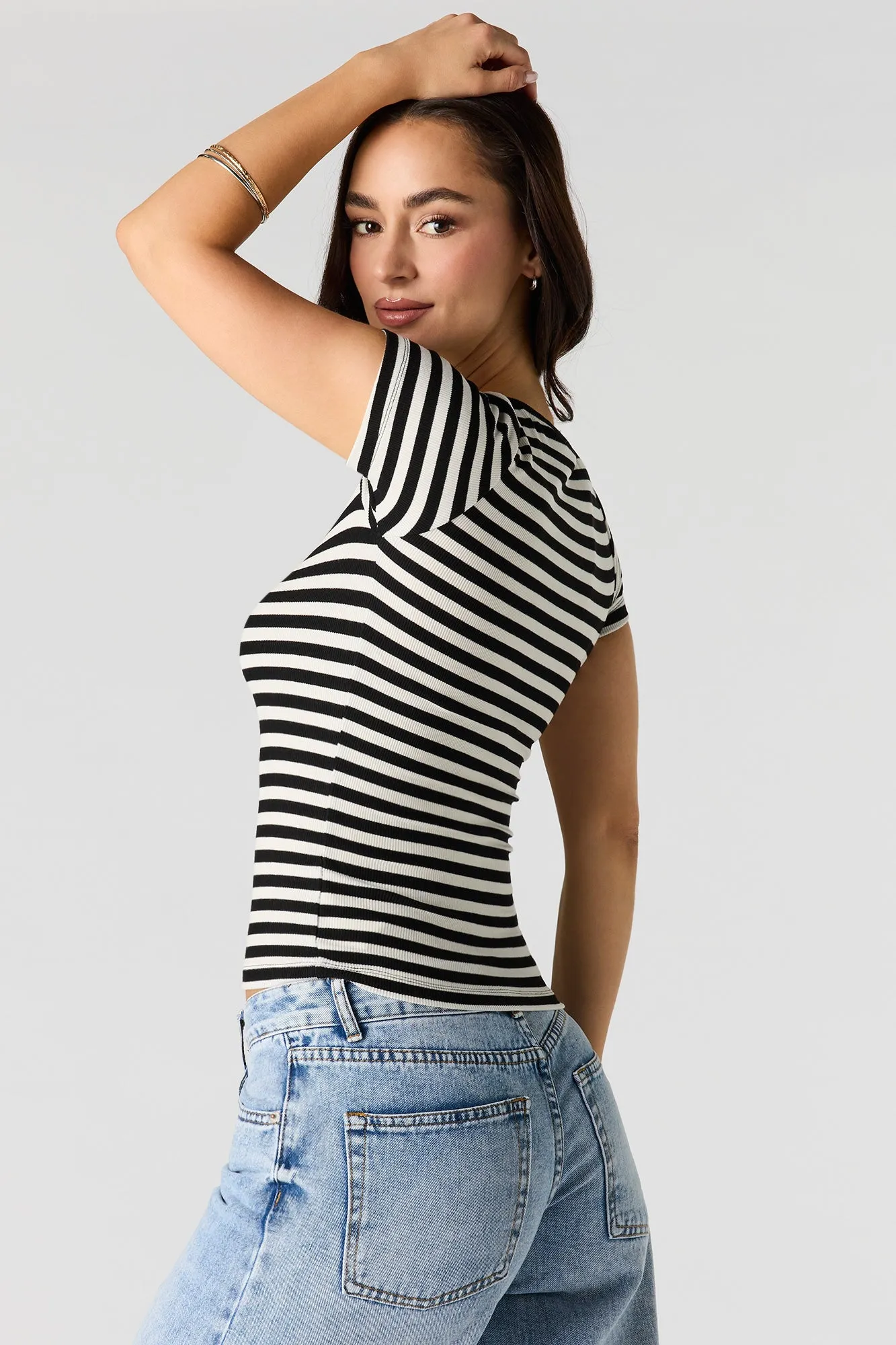 Ribbed Fitted T-Shirt sold by Urban Planet product image thumbnail 2
