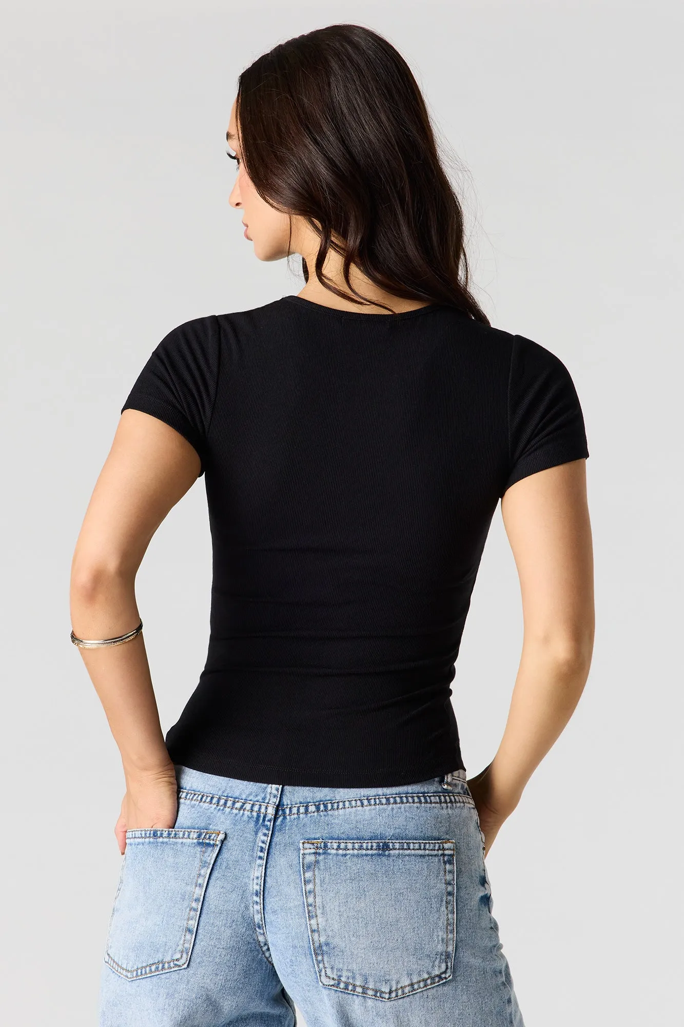 Ribbed Fitted T-Shirt sold by Urban Planet product image thumbnail 5